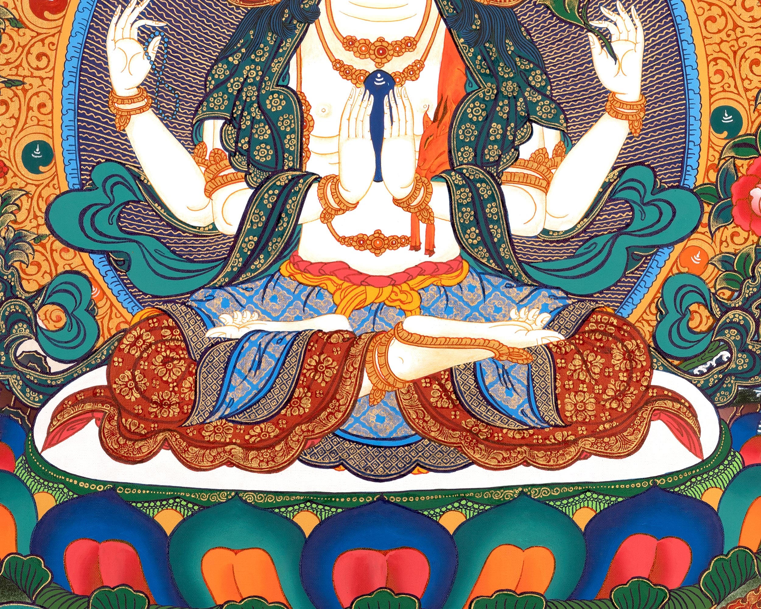 Female Bodhisattva, White Tara Artwork | Healing and Protection Deity