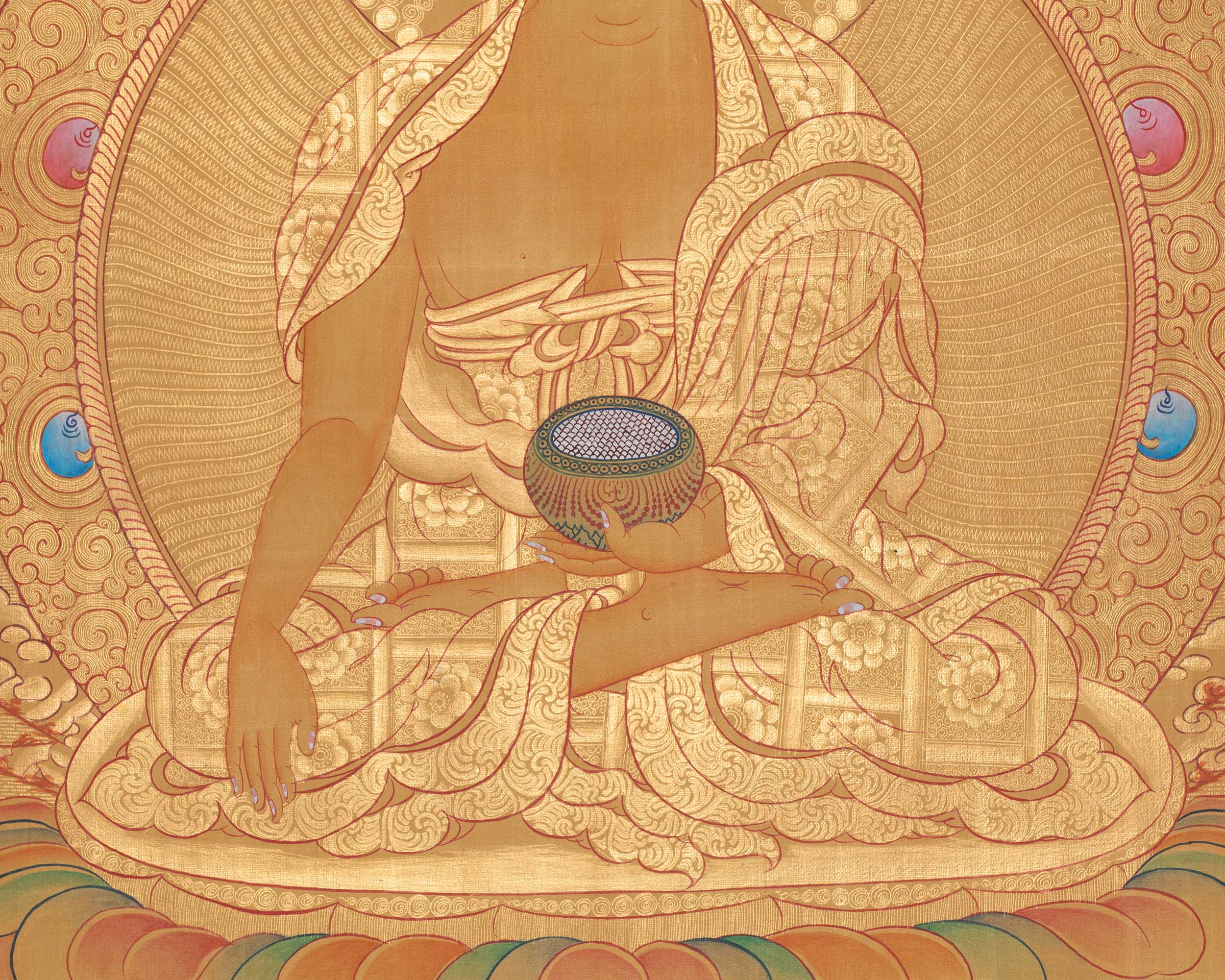 Gold Shakyamuni Buddha Thangka | Himalayan Art