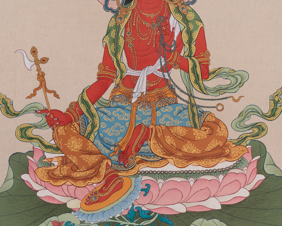 Red Tara Traditional Thangka | Represents Magnetization And Fierce Compassion