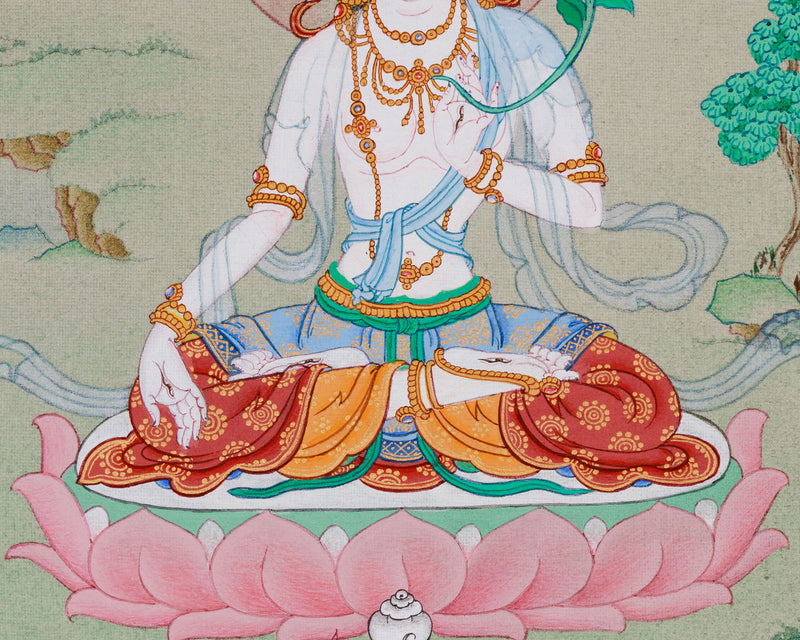 Small Maa White Tara Figure – Divine Compassion and Healing Art