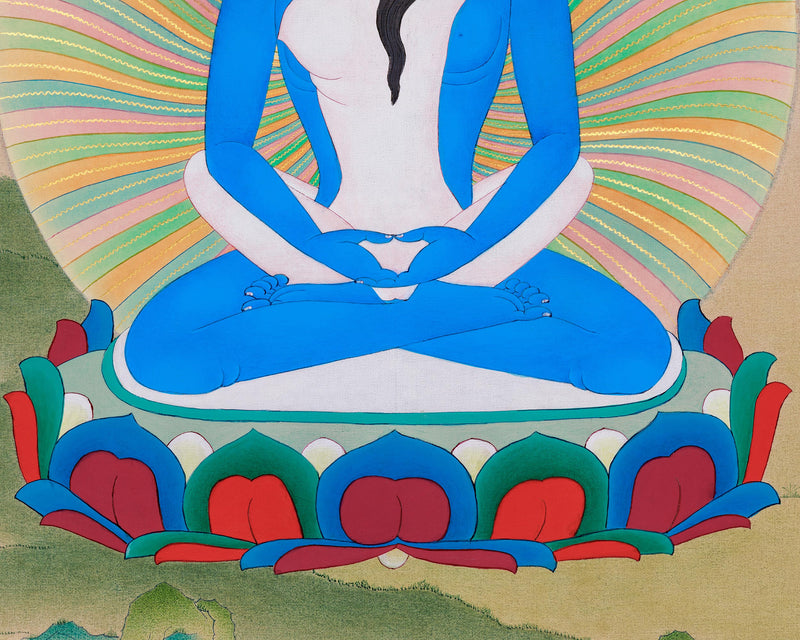 Primordial Buddha Samantrabhadra Thangka | Spiritual Meditation Art