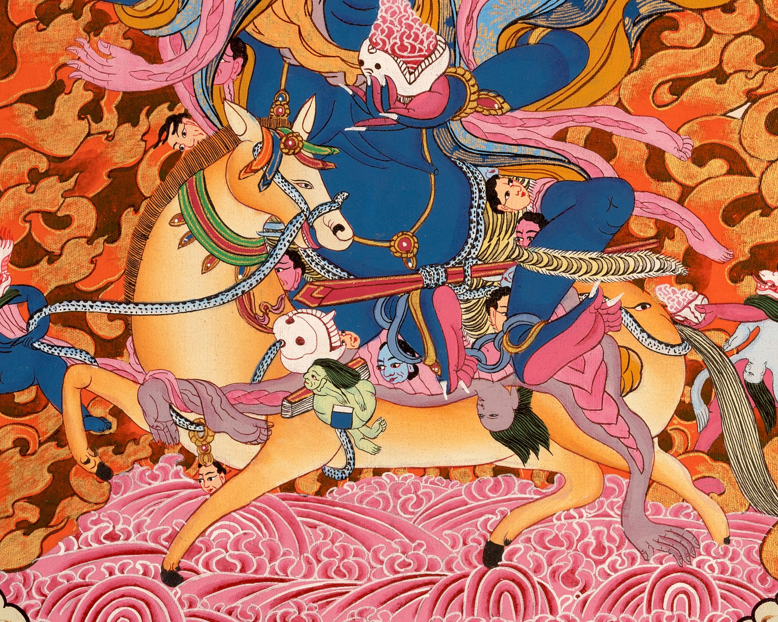 Original Hand-Painted Palden Lhamo Thangka | Feminist Deity Vajrayana Travel Thangka For Practitioner |