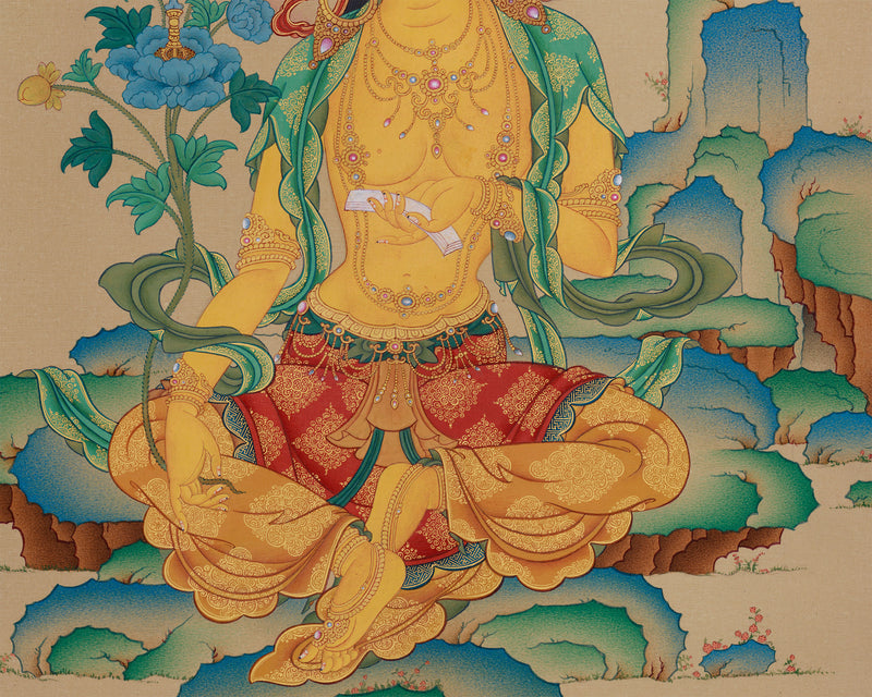 Exclusive Monju Bosatsu Thangka | Masterwork of Wisdom and Enlightenment