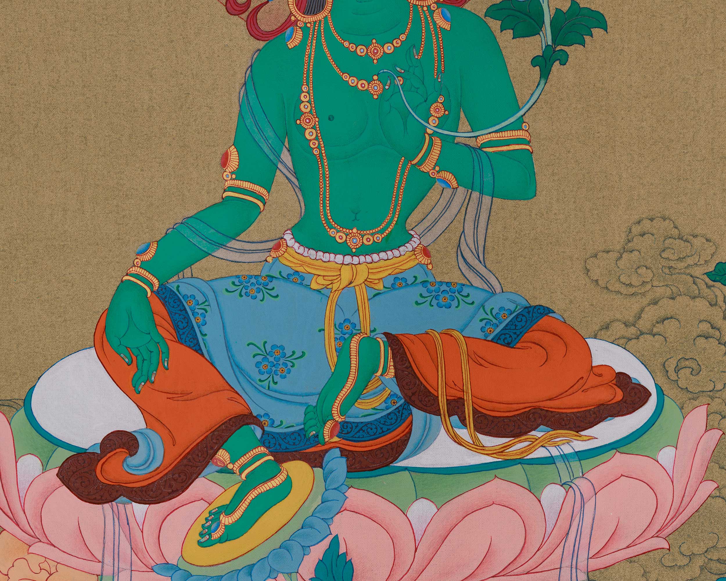 Buddha Art of Green Tara | Deity of Protector and Compassionate Savior