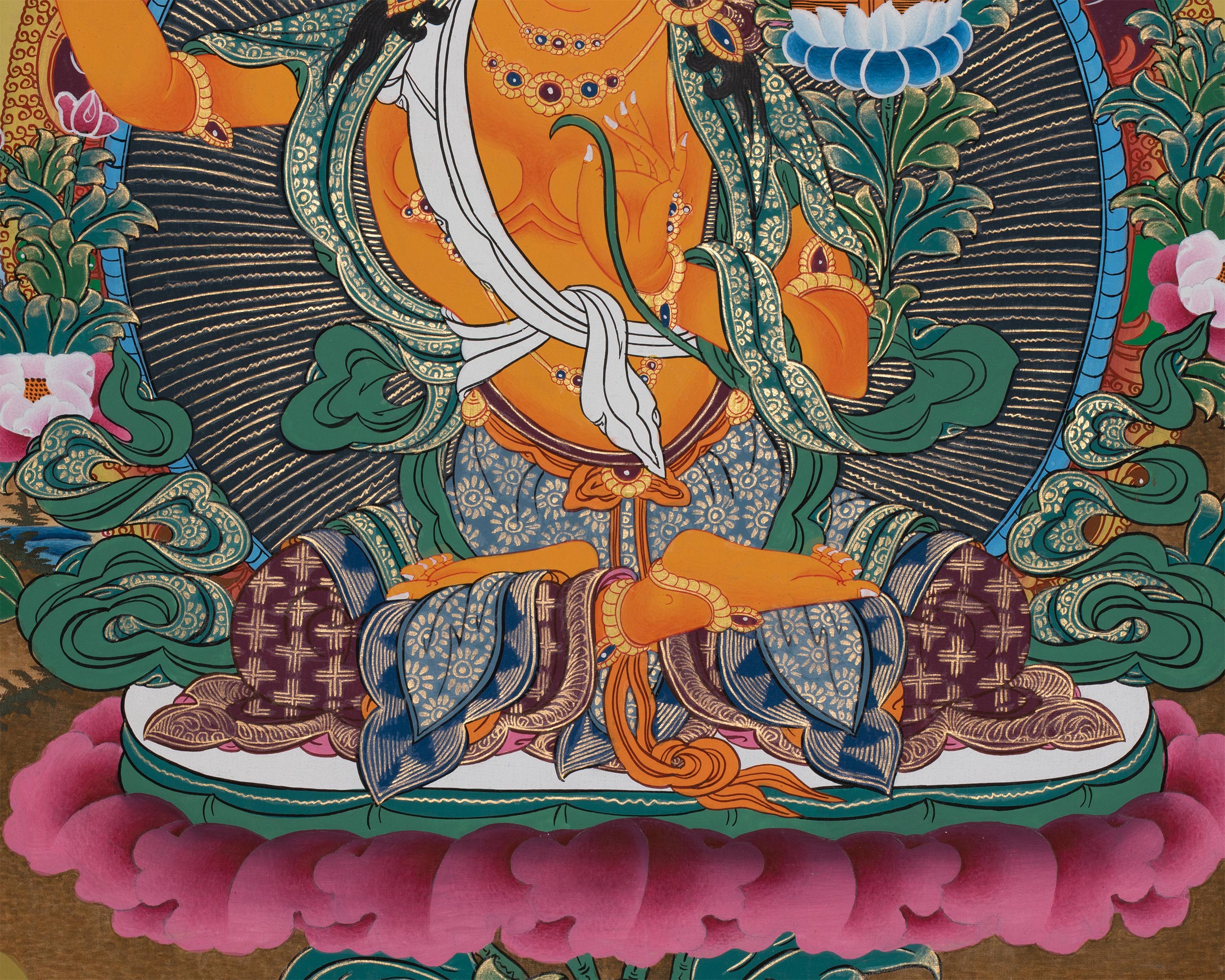 Manjushri, Buddha of Infinite Wisdom | Traditional Tibetan Thangka Art