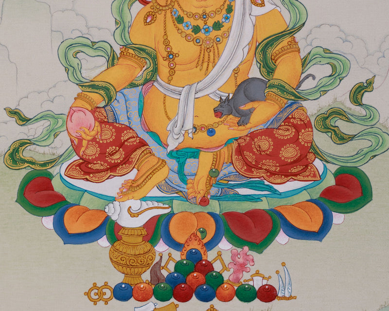 Guardian of Wealth, Dzambhala Thangka | Protector of Prosperity