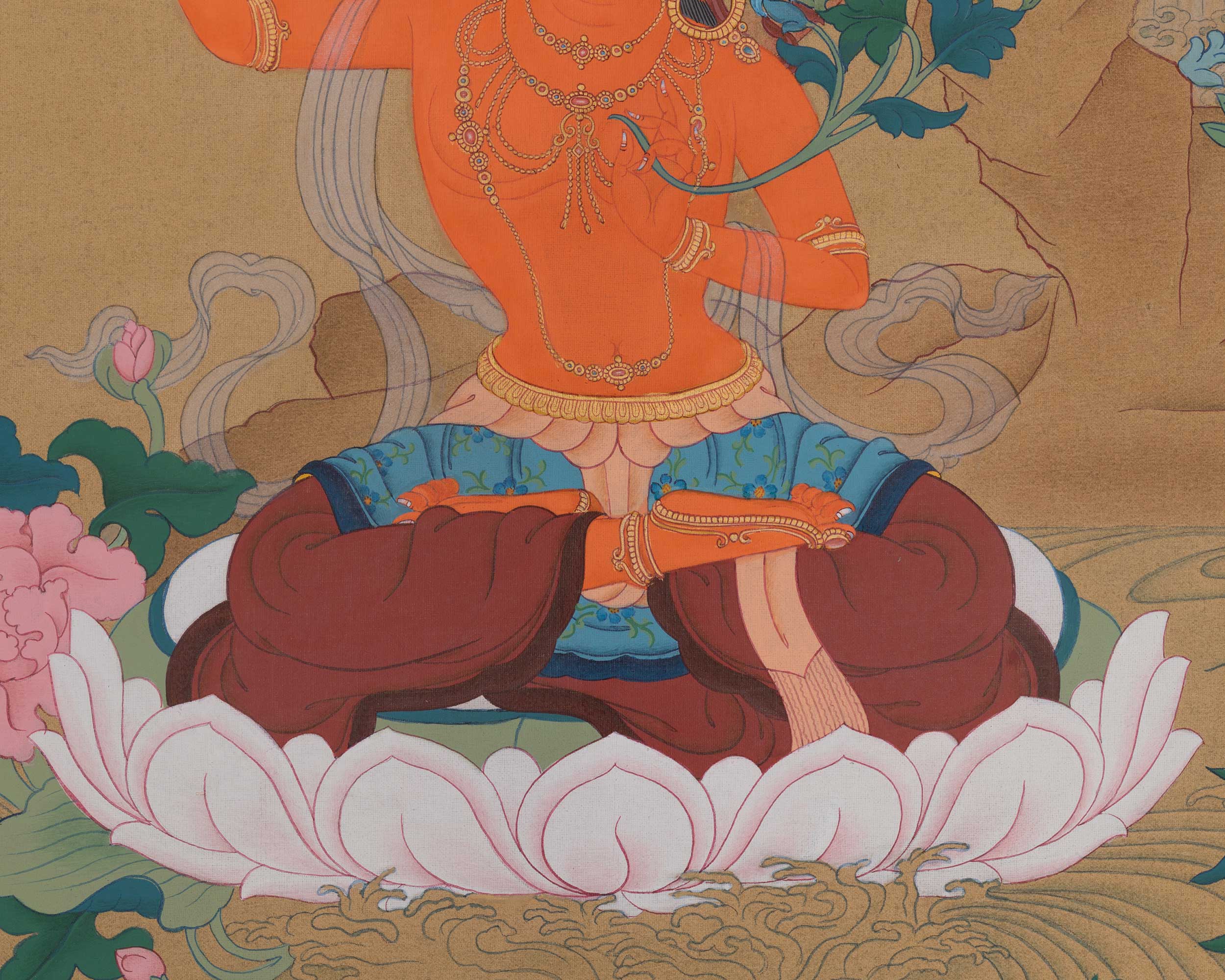 Manjushri Buddhist Deity Art | Transcendent Wisdom | Mahayana Buddhism | Flaming Sword