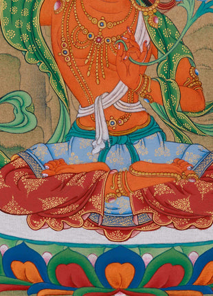 Tibetan Bodhisattva Manjushri |  Hand-Painted Wisdom Deity in Karma Gadri Style