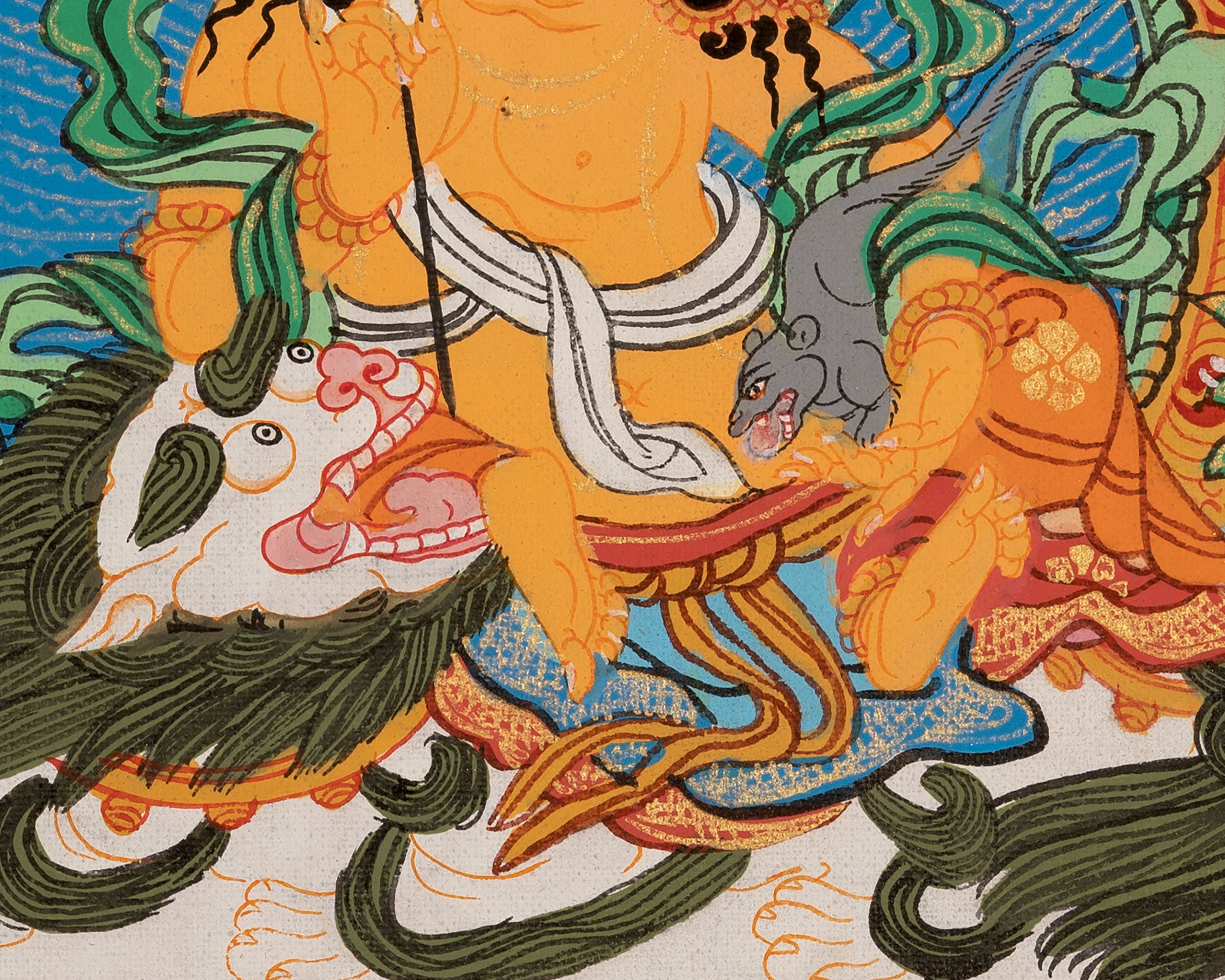 Wealth Deity Namtoshe Thangka | Guardian of Prosperity and Abundance