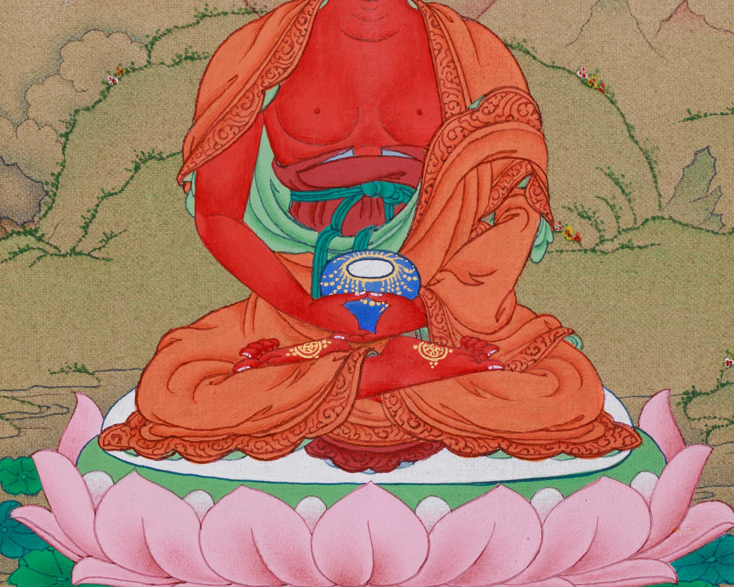 Himalayan Amitabha Buddha Thangka | Buddha of Infinite Light