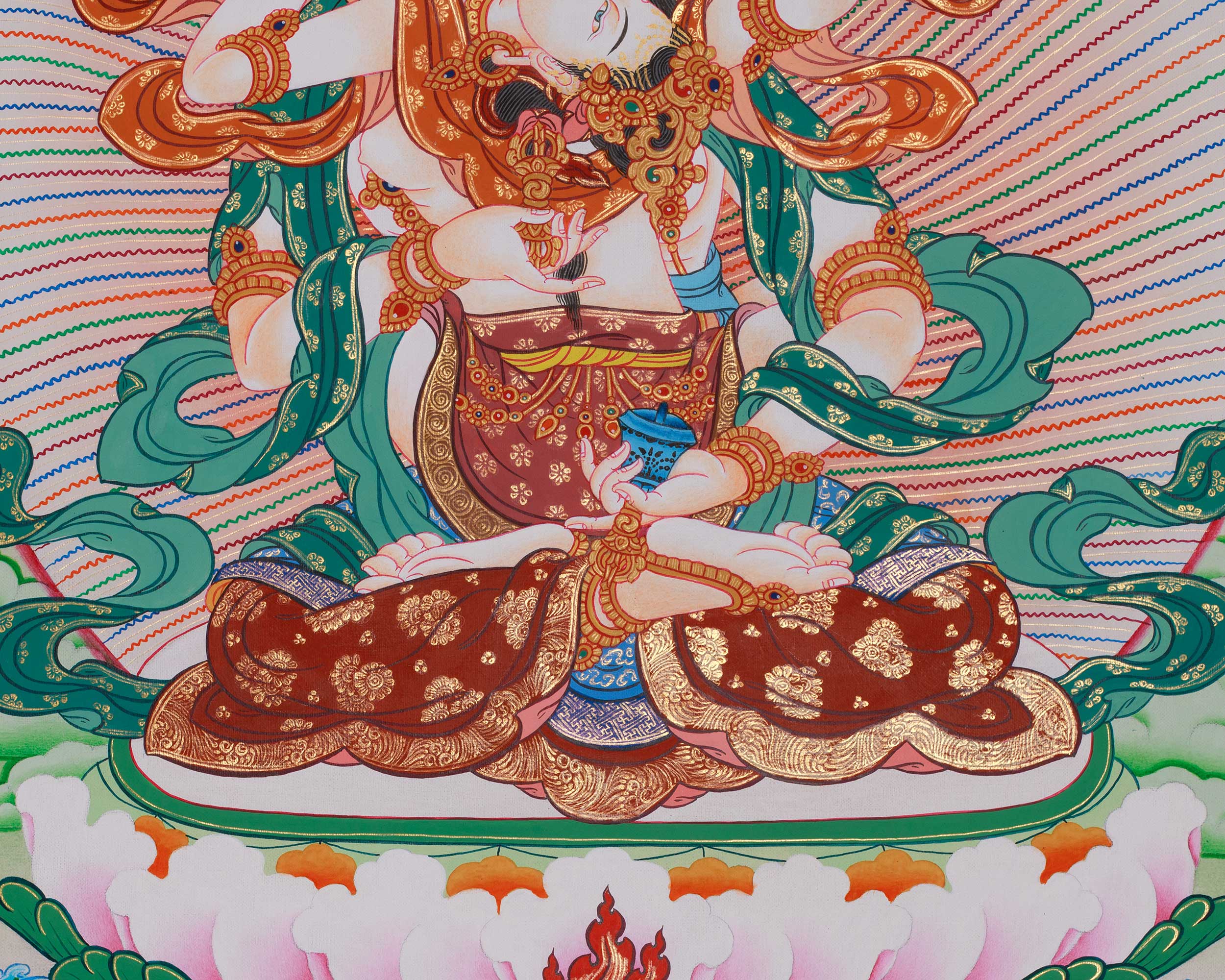 Dorje Sempa with Consort Thangka | Vajrasattva, the Buddha of Purification