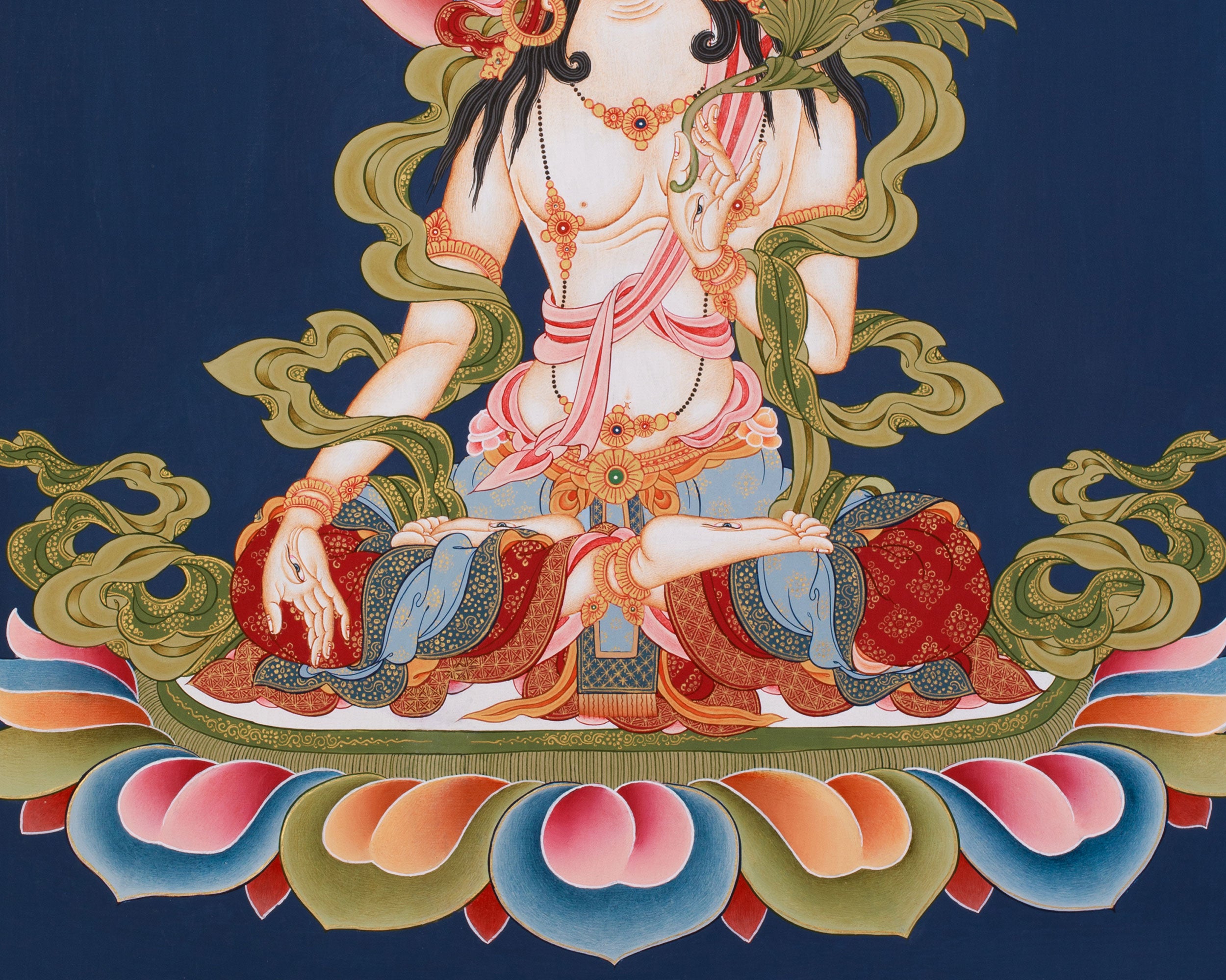 White Tara Blessing Thangka | Sacred Goddess of Healing & Longevity