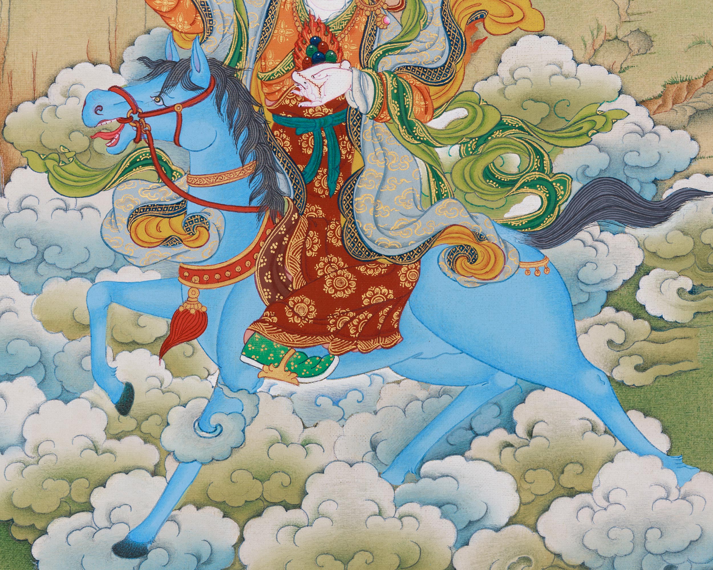 Achi Chokyi Drolma with Jigten Sumgon Thangka | The Protector and Spiritual Guide