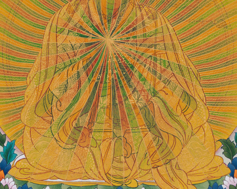 Guru Padmasambhava In Rainbow Body Form | Guru Rinpoche Thangka Print