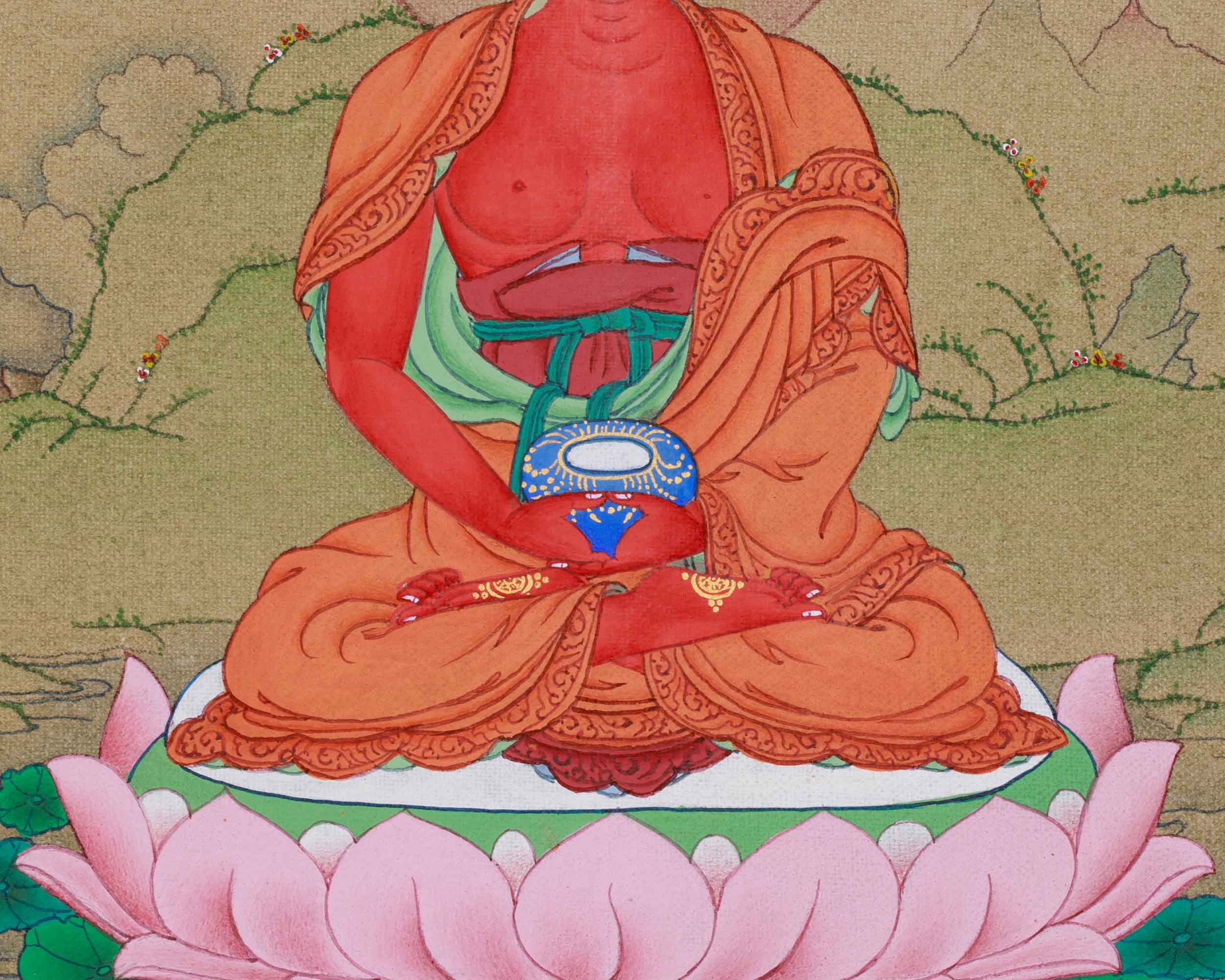 Red Amitabha Buddha Painting | Symbolizing Infinite Light, Compassion, and the Pure Land