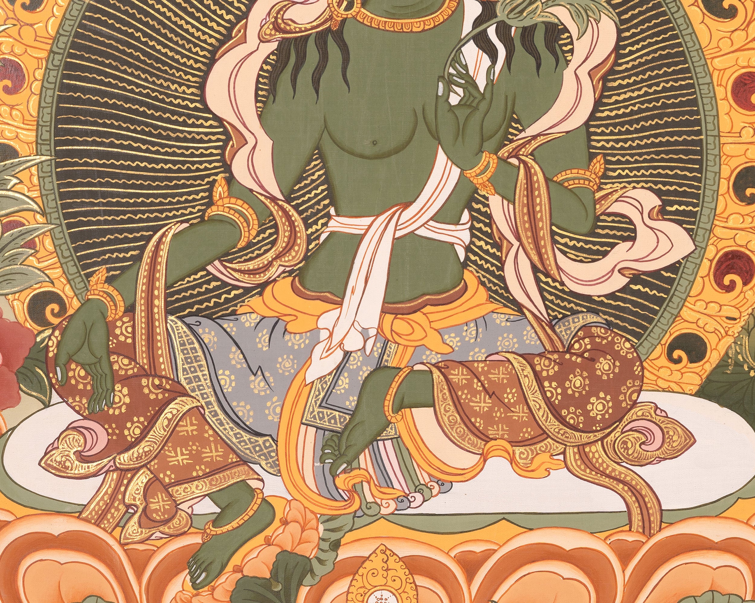 Mother Green Tara | Buddhist Thangka | Wall Decors