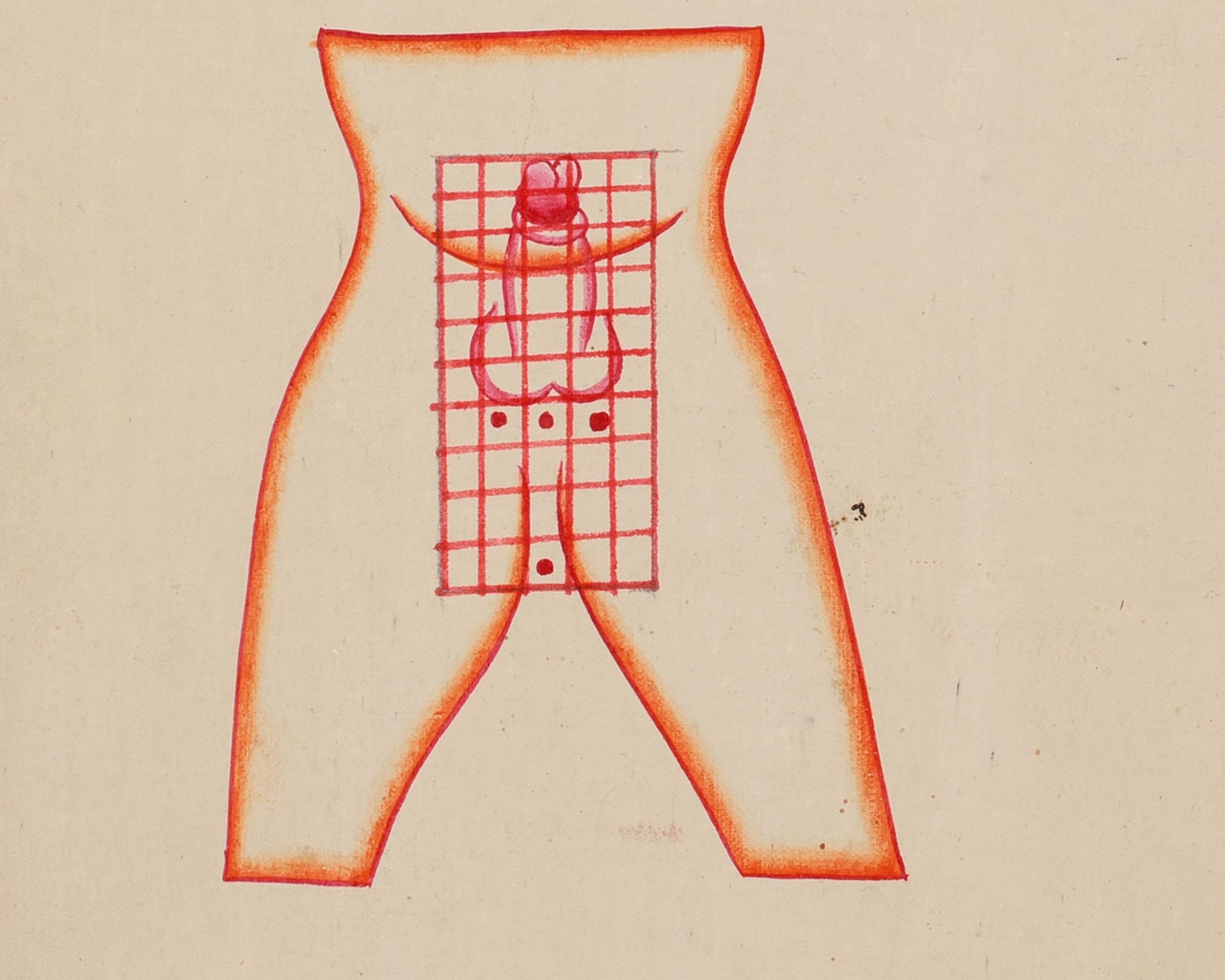 Human Anatomy Thangka | Posterior View of Healing Points