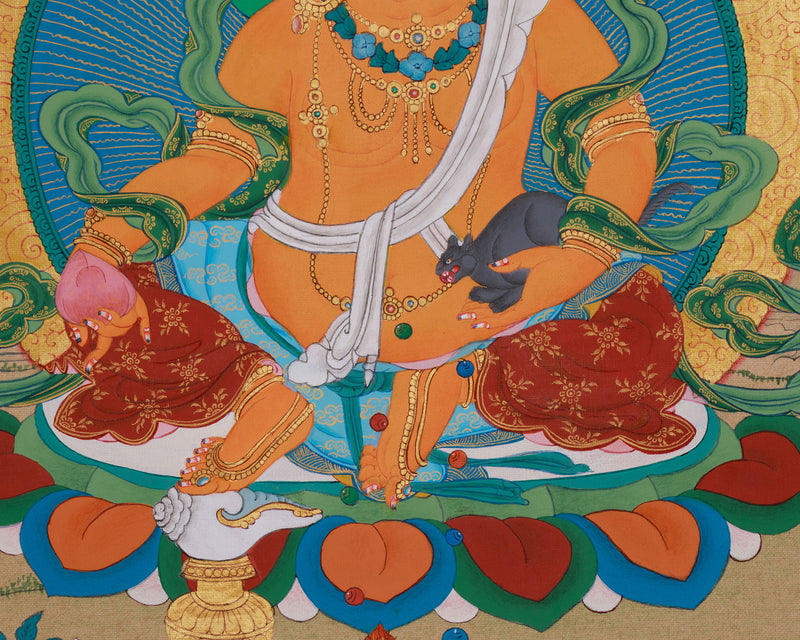 Buddha of Wealth, Dzambhala Thangka | Prosperity Artwork