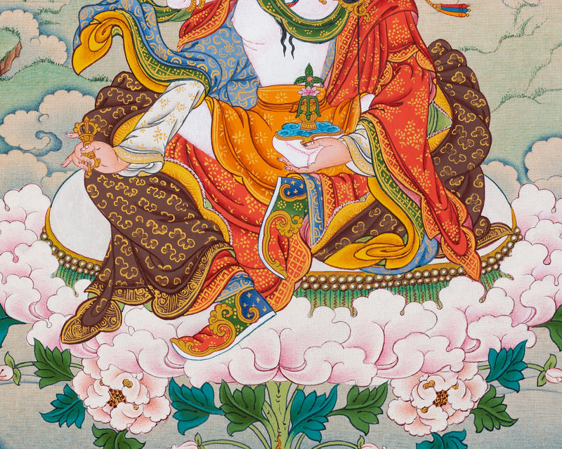 Guru Padmasambhava Digital Print | Guru Rinpoche and Yeshe Tsogyal Thangka Artwork