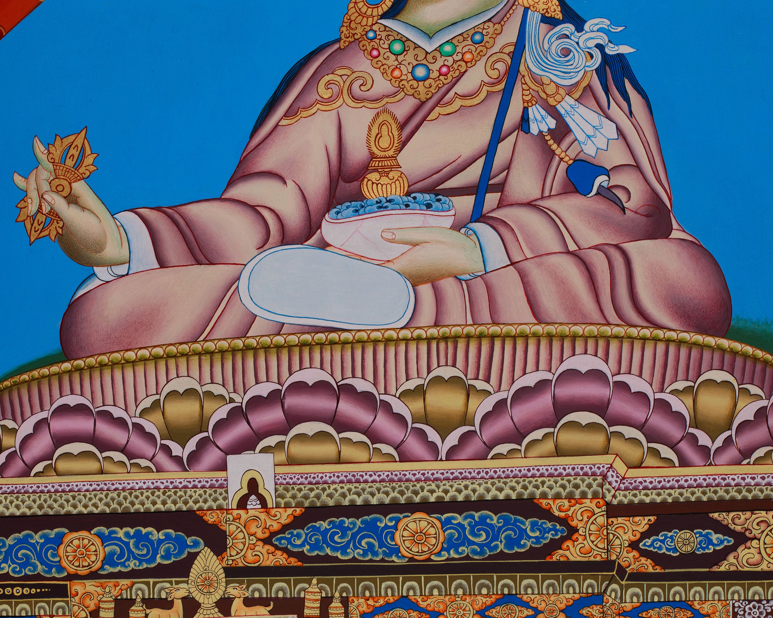 Tibetan Thangka of Padmasambhava | Sacred Guru Rinpoche Artwork for Vajrayana Practice