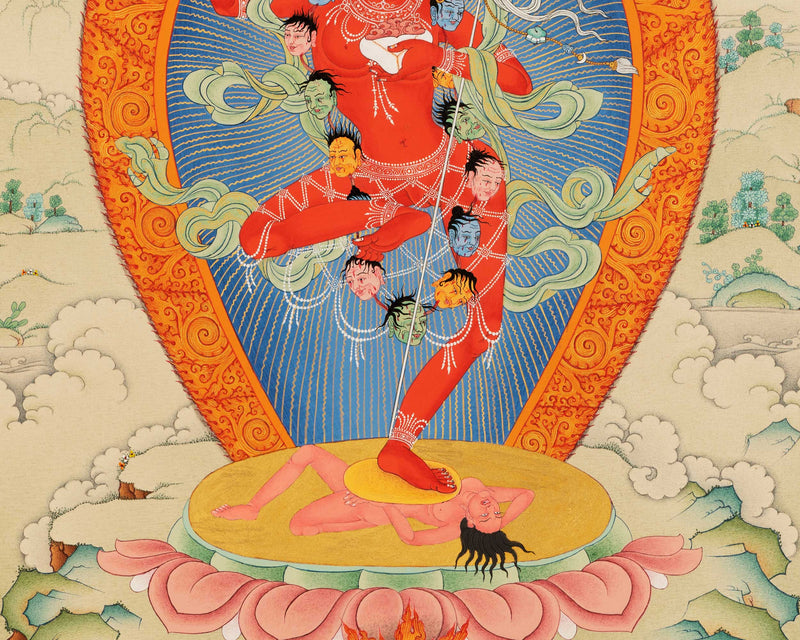Dakini Vajravarahi Thangka Print | The Goddess of Vajra | Canvas Print for Spiritual Empowerment