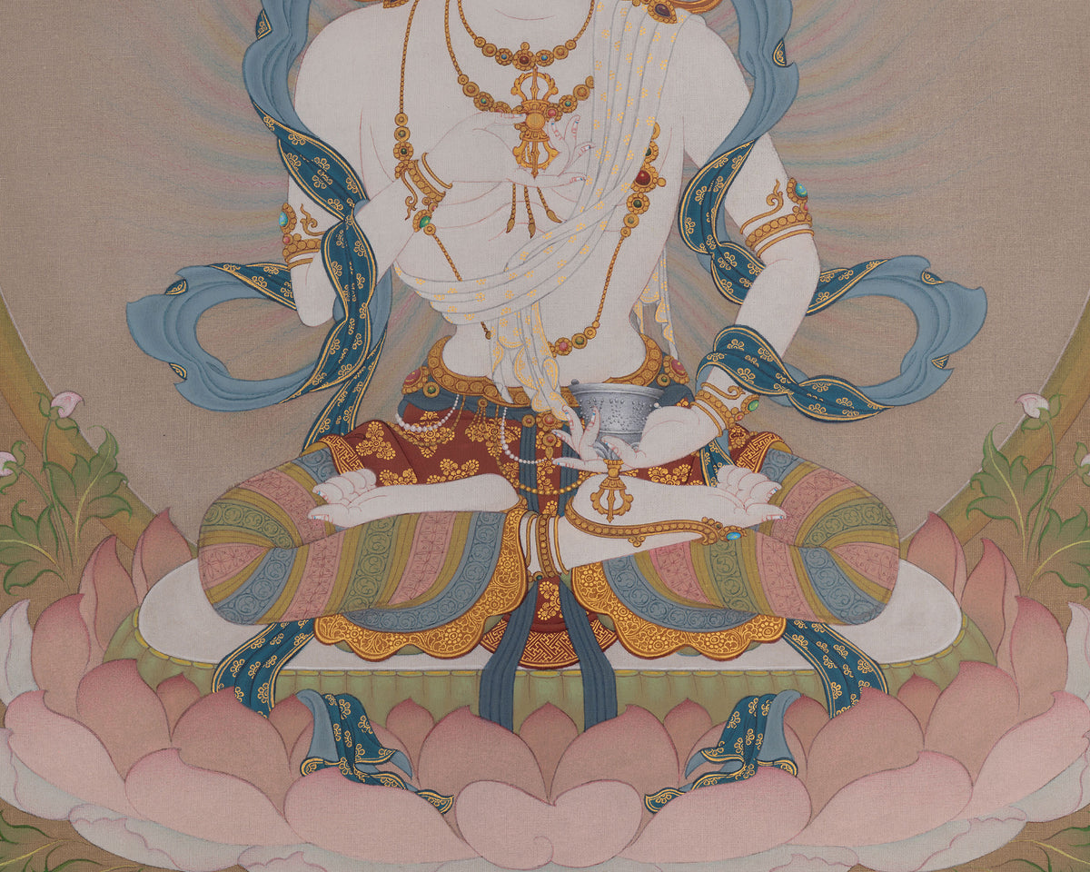 Vajrasattva Buddhist Painting | Dorje Sempa of Inner Cleansing and Purification Art