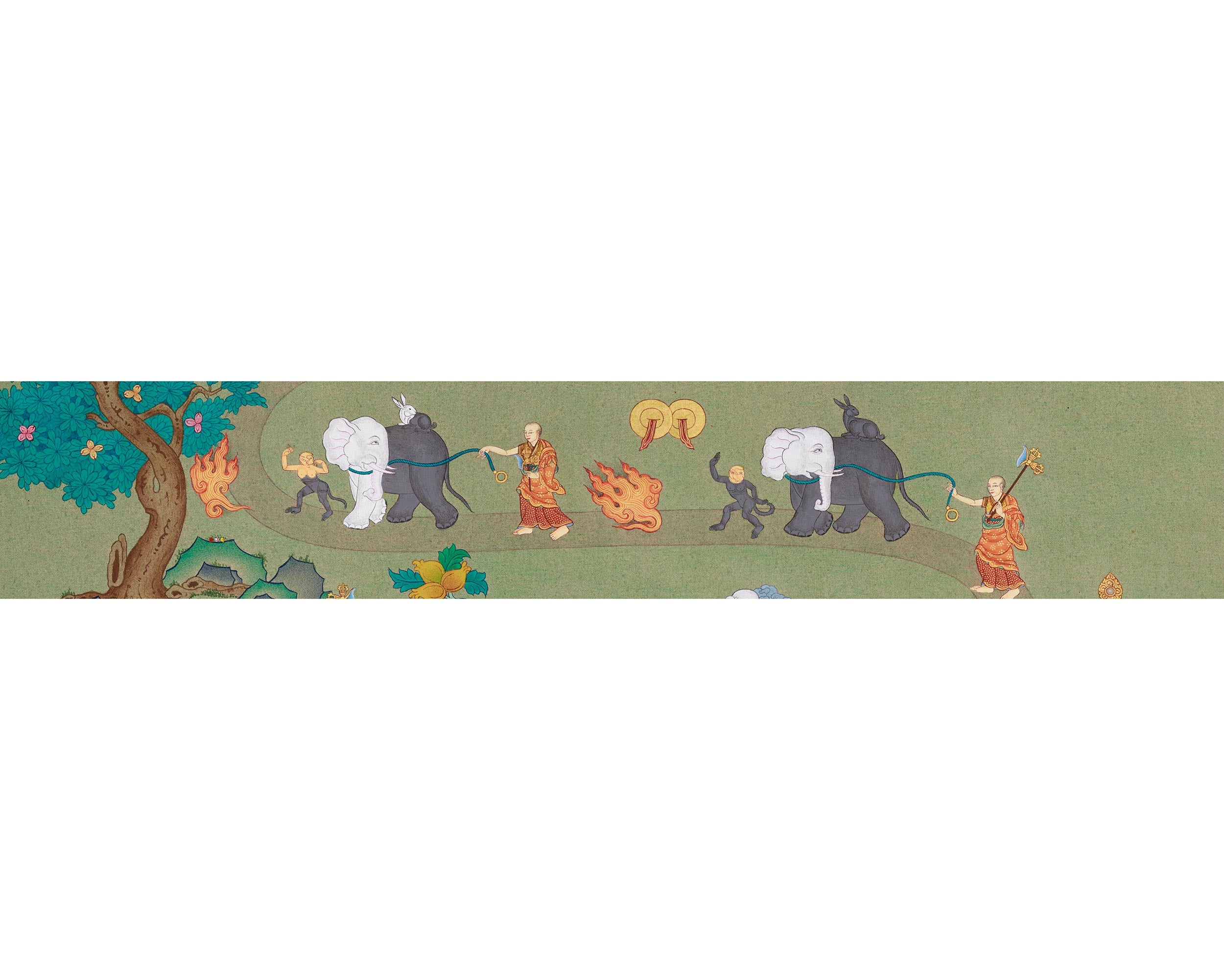 Samatha Thangka | Nine Stages Of Samatha Practice | Meditation Decor
