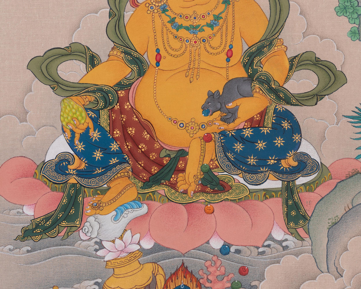 Dzambhala Meditation Artwork | Buddhist Deity of Wealth, Prosperity, and Generosity