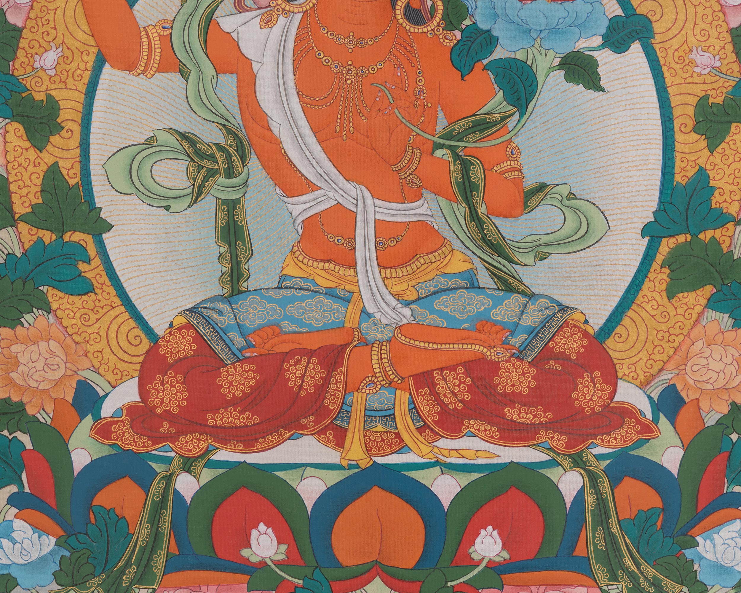 Manjushri Tibetan Artwork | Sword of Wisdom | Bodhisattva Deity