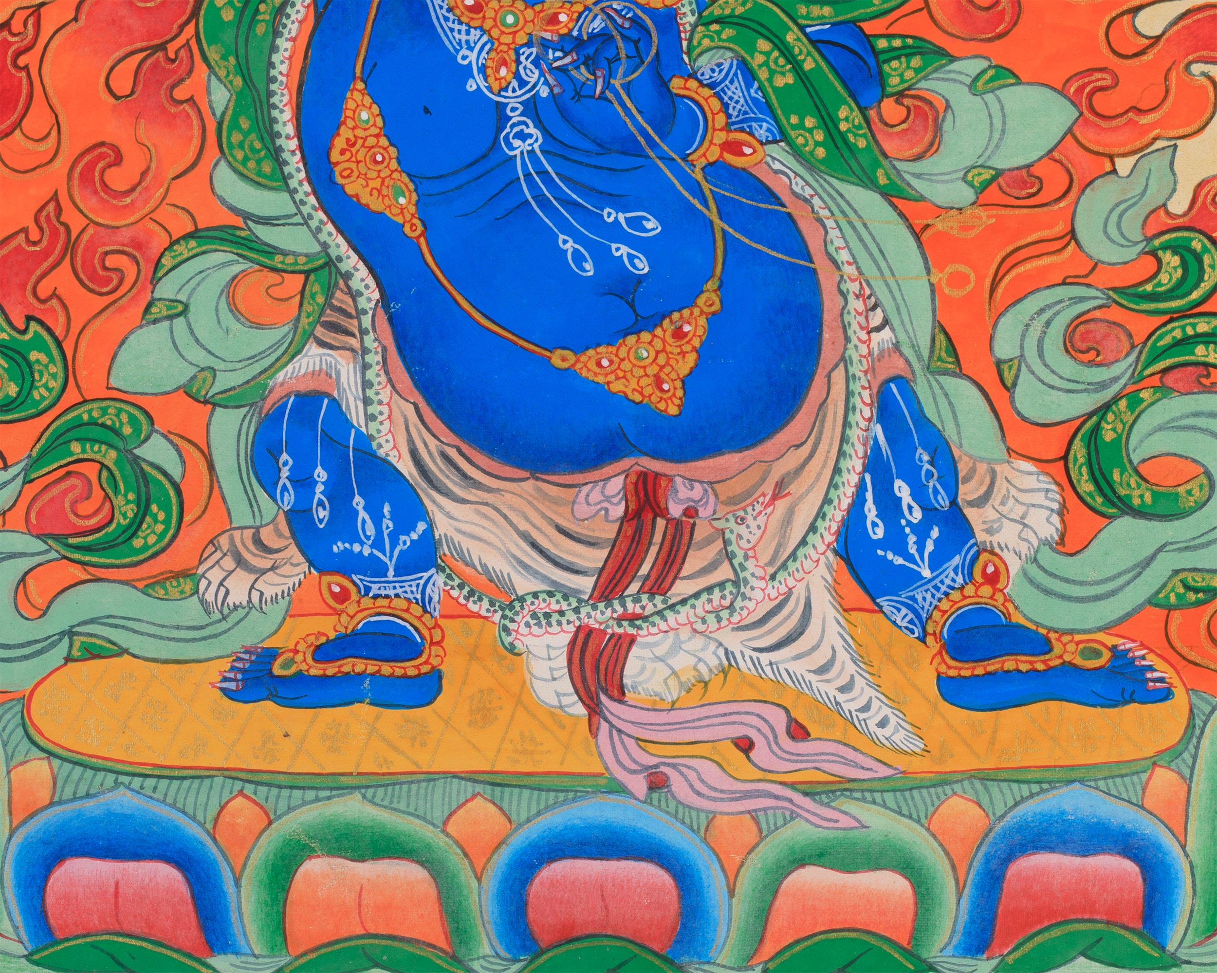 Bodhisattva Vajrapani Thangka | Wrathful Protector Deity Art