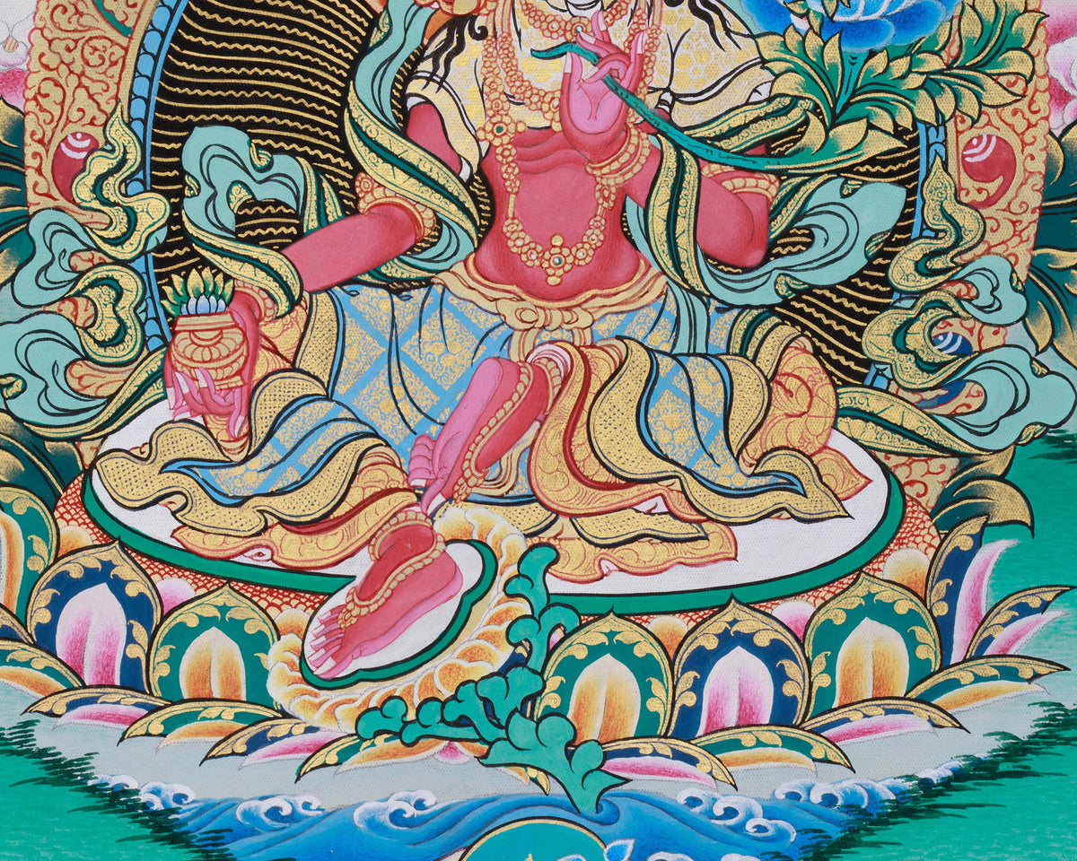 Goddess Red Tara Thangka | A Dynamic And Powerful Form of The Bodhisattva Tara