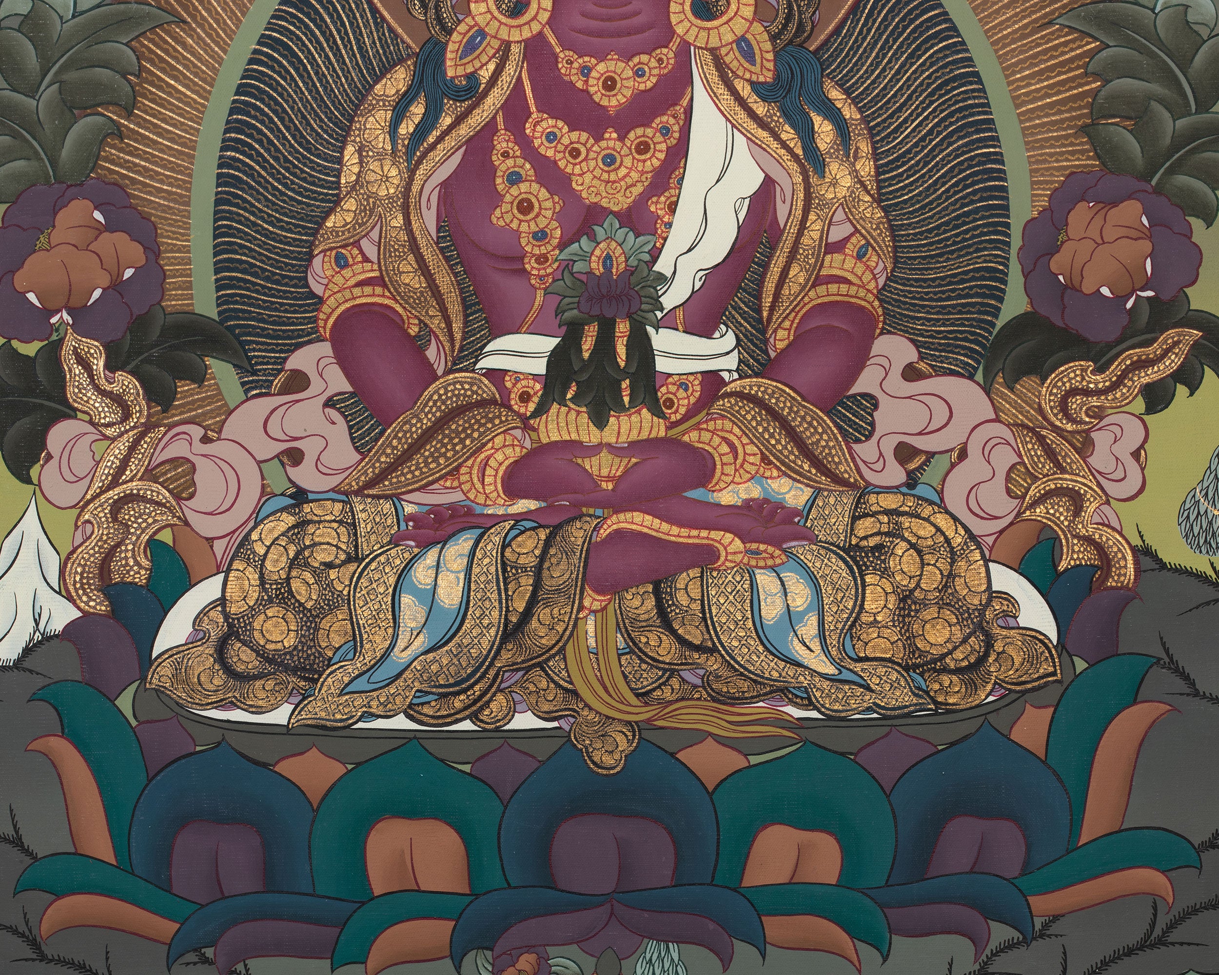 Amitayus Thangka Painting | Tibetan Art for Longevity, Healing & Enlightenment