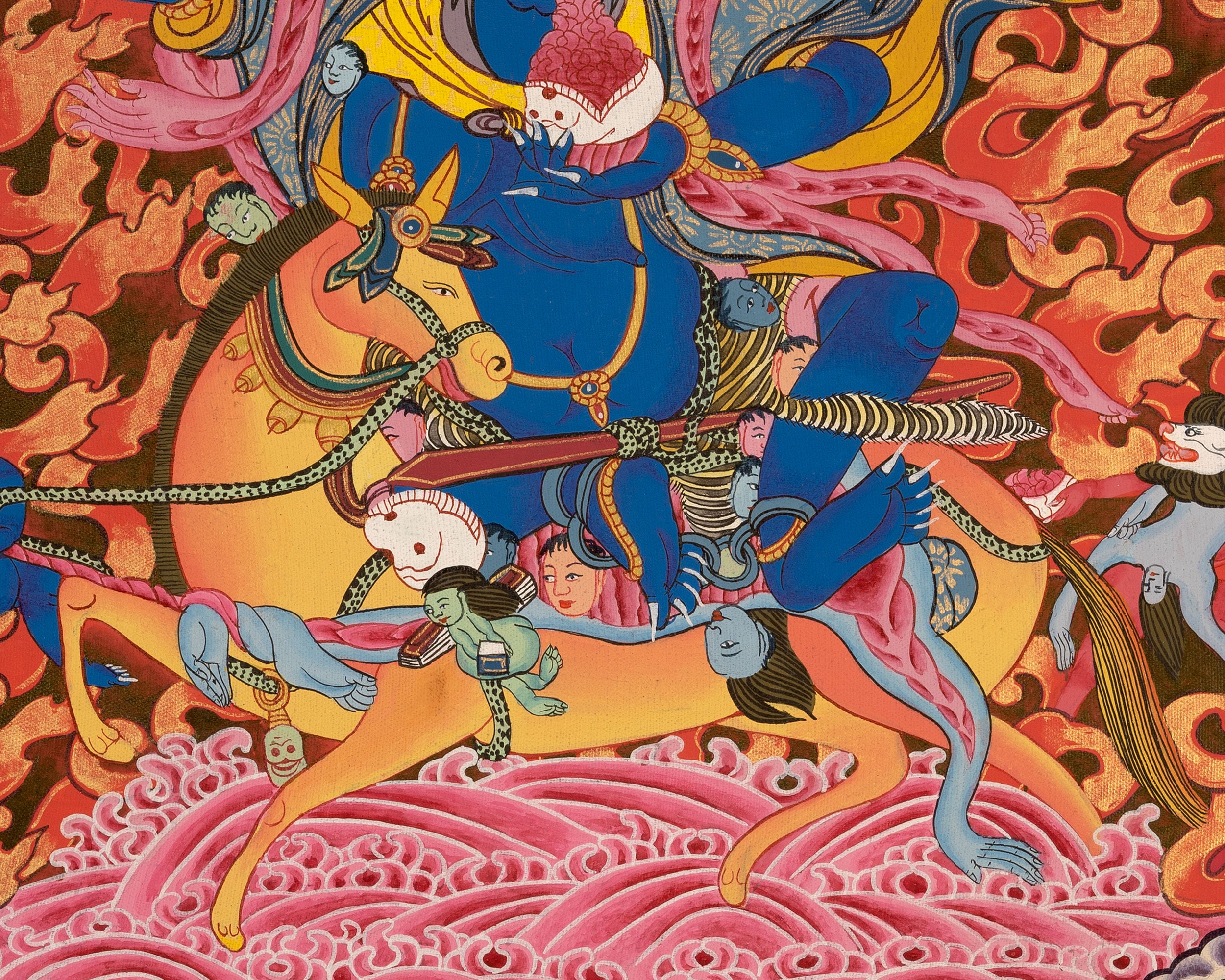 Original Hand-Painted Palden Lhamo Thangka | Feminist Deity Vajrayana Travel Thangka For Practitioner |