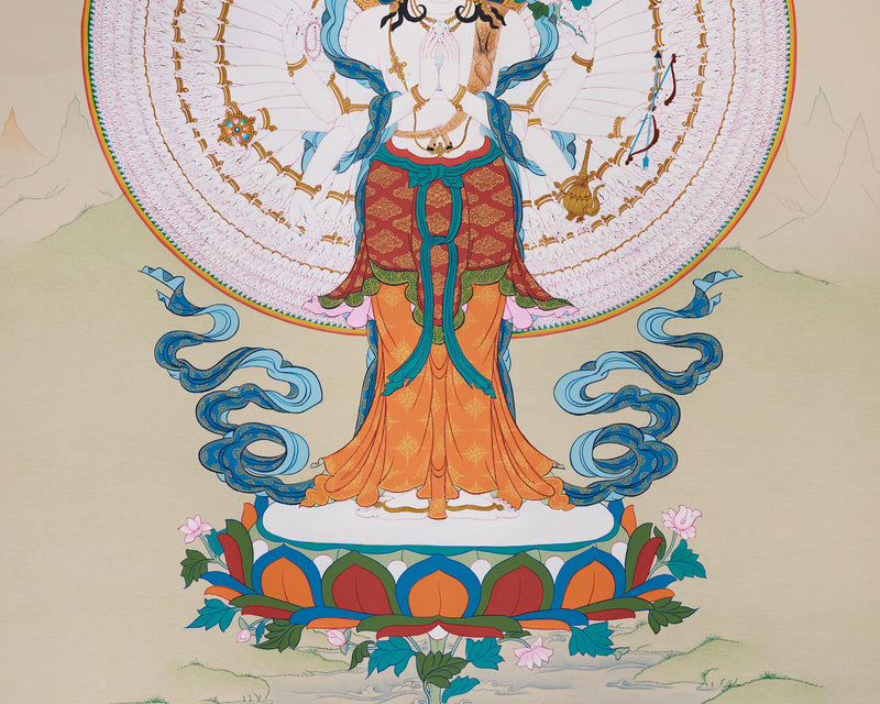 Buddha Avalokiteshvara Thangka | Bodhisattva of Infinite Compassion