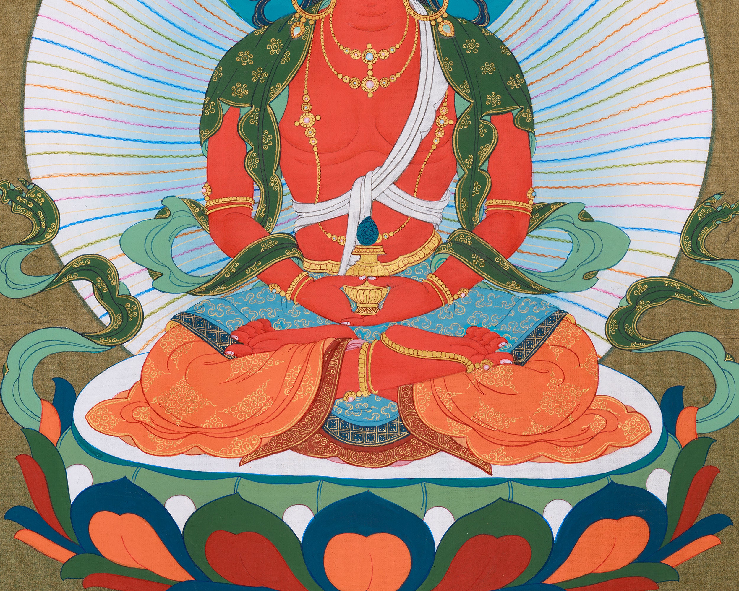 Traditional Buddha Amitayus Painting | Long Life Buddha