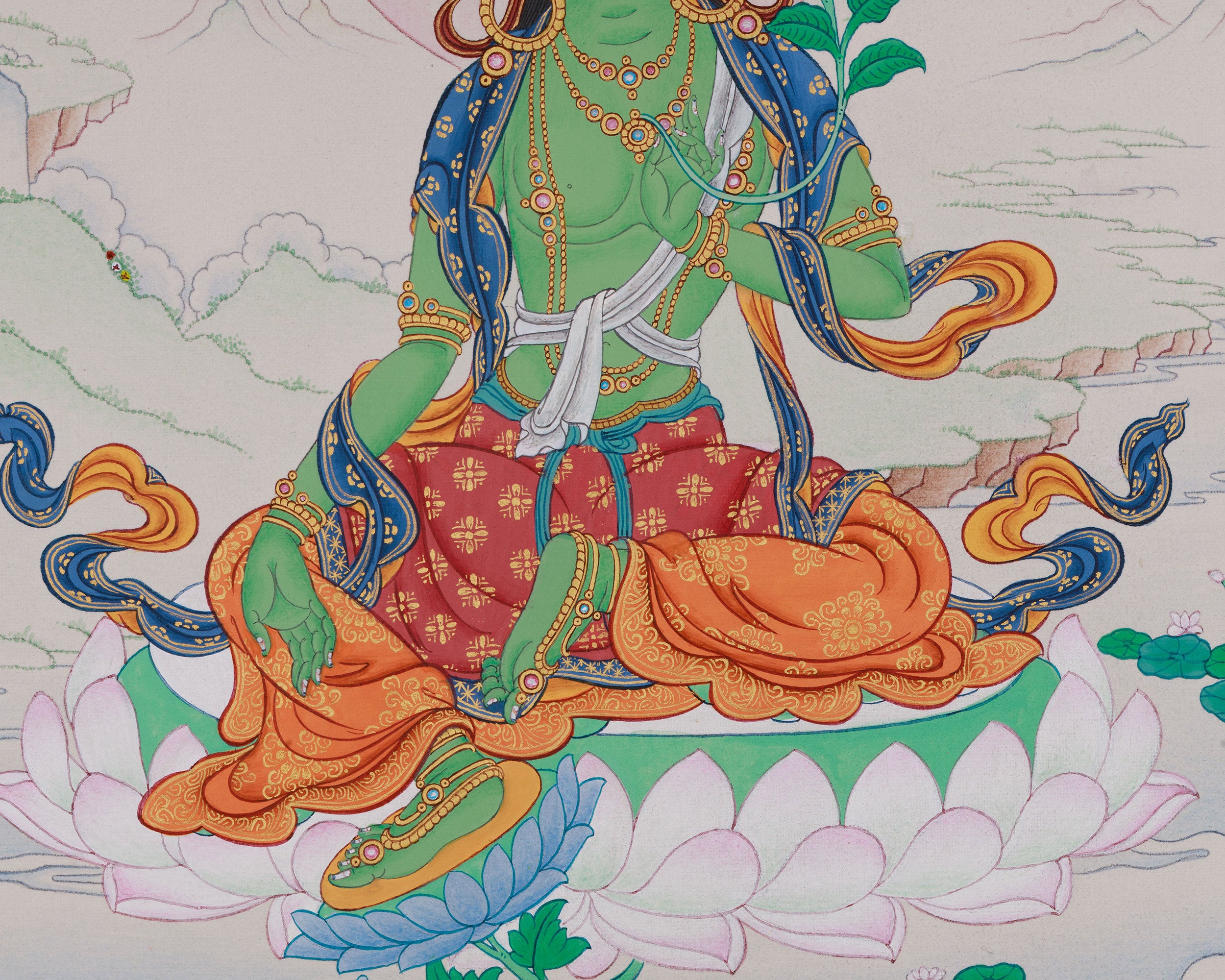 Green Tara Dolma Thangka | Goddess of Compassion & Swift Protection