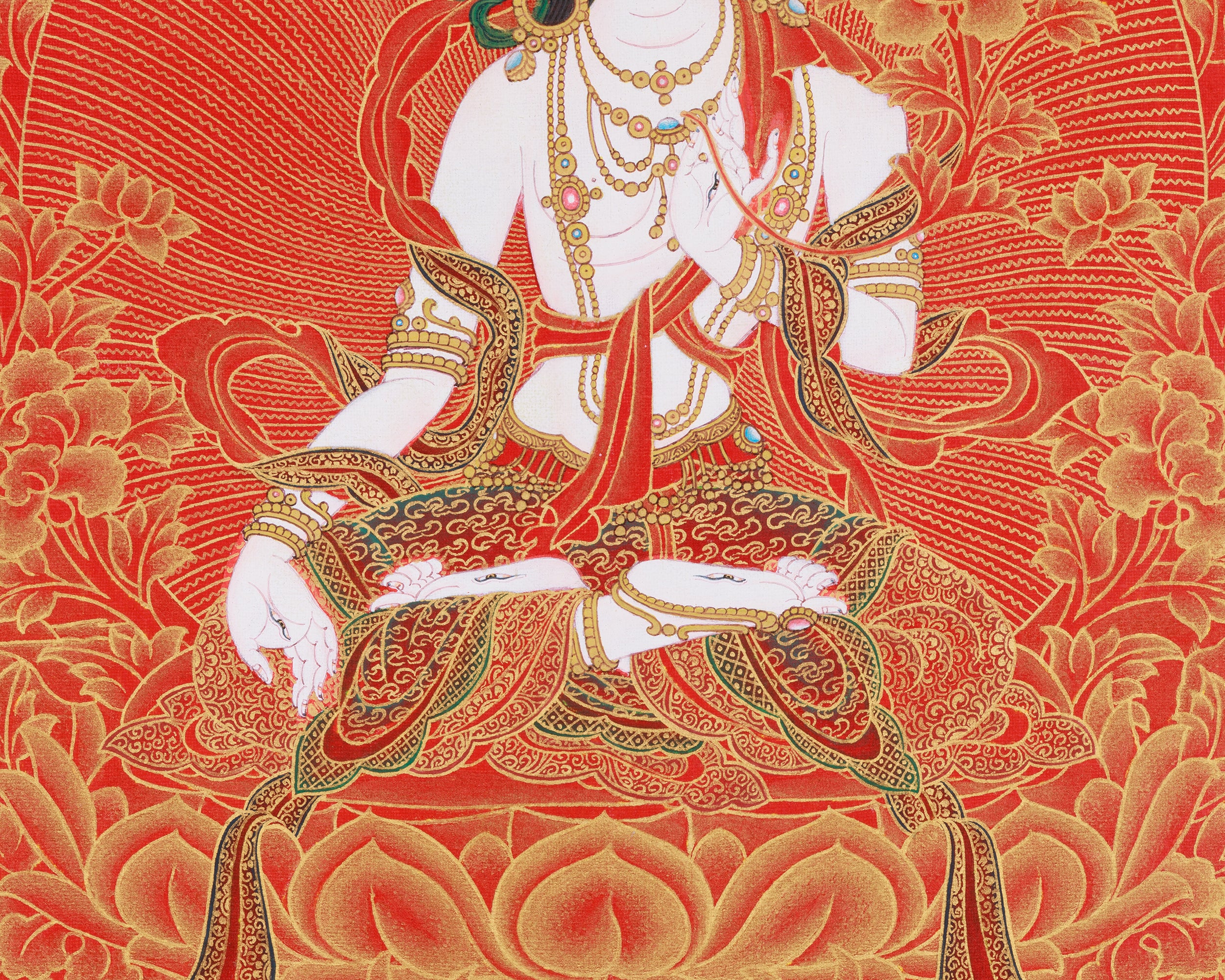 Tibetan Healing Goddess White Tara | The Seven-Eyed Protector of Compassion
