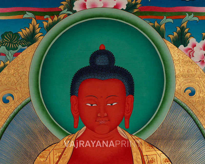 Traditional Amitabha Buddha Chant Nepali Print | Himalayan Buddha Of Eternal Life Giclee Print