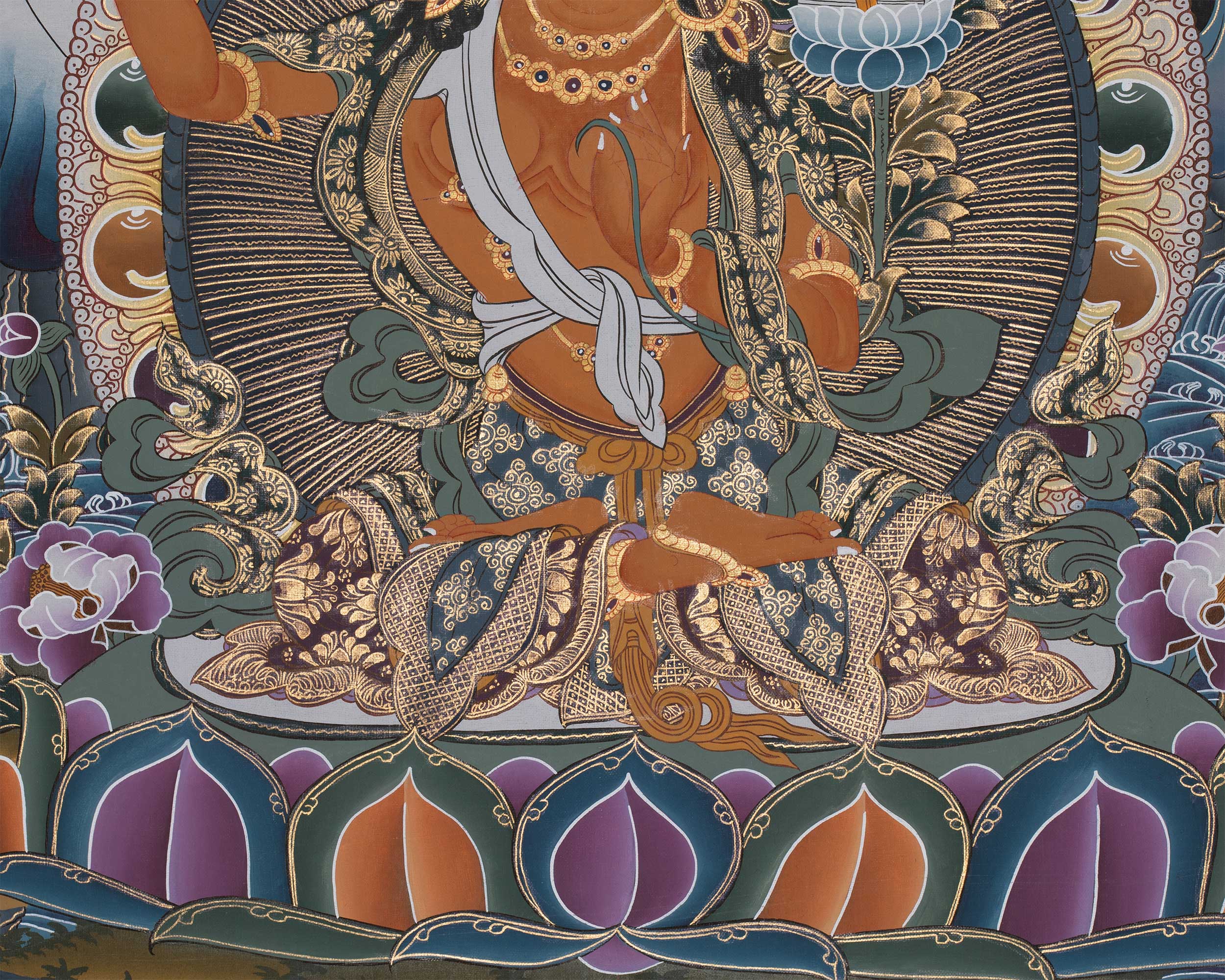 Original Traditional Manjushri Painting | Embodiment of Wisdom
