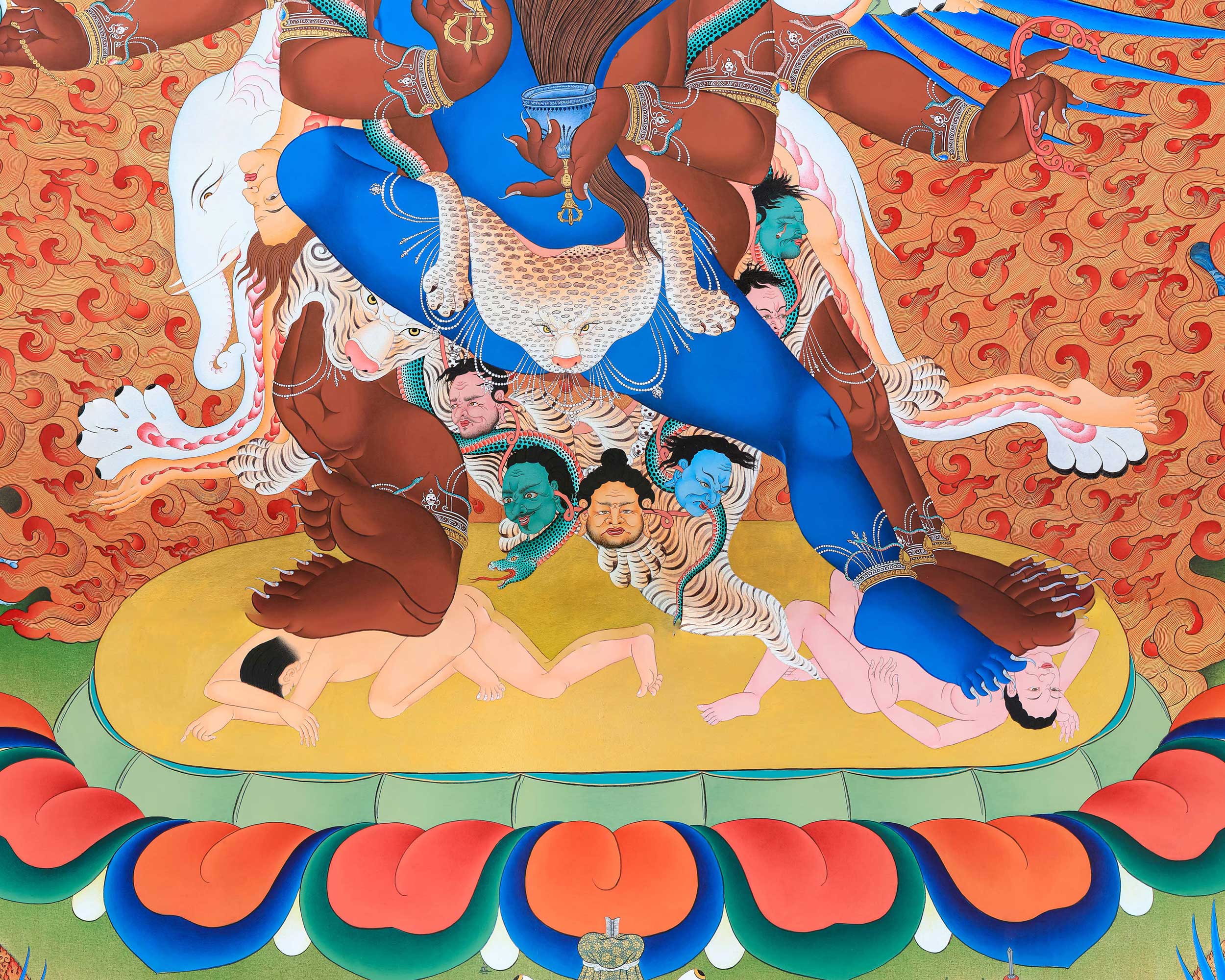 58 Wrathful Deities, Bardo Thangka Painting, Thangka Print