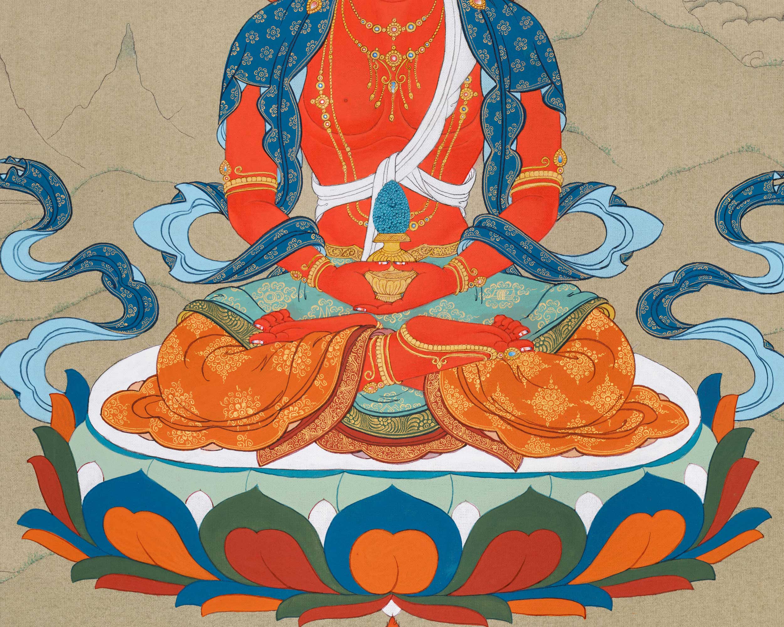 Amitayus: A long life Deity Thangka