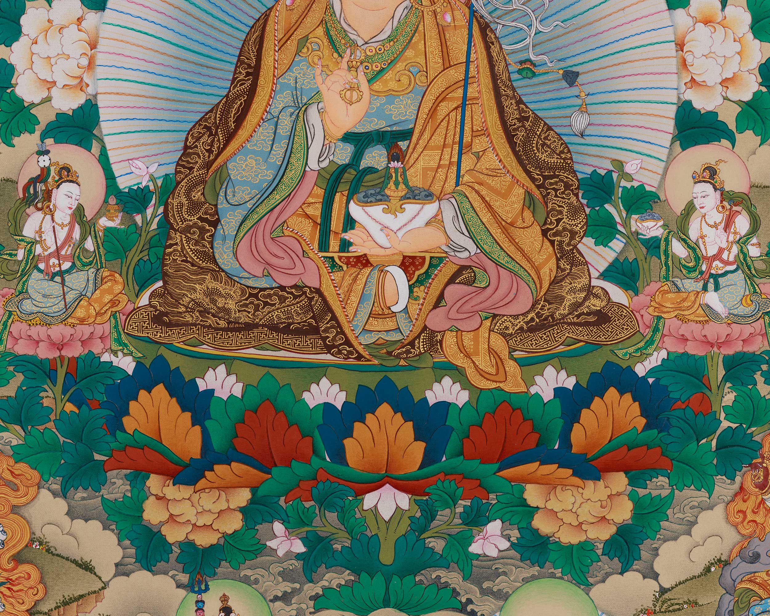 Traditional Thangka of Guru Sangye | Sacred Tibetan Meditation and Lineage Painting