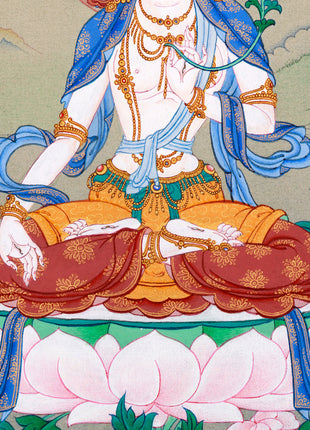 White Tara Thangka – The Compassionate Female Buddha