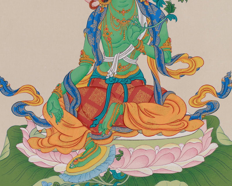 Mother Green Tara Thangka for Meditation