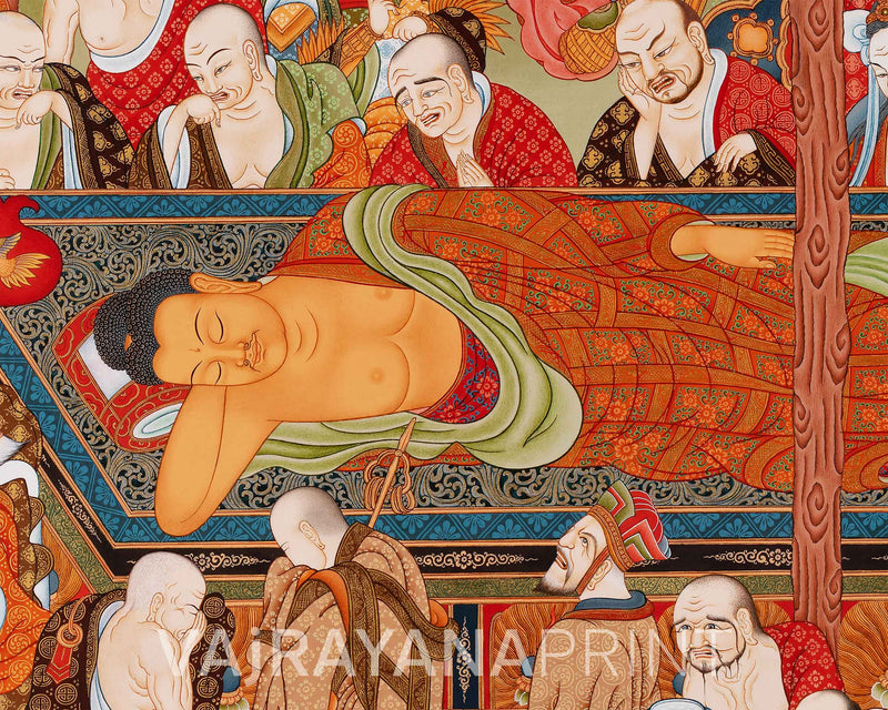 High-Quality Buddha Parinirvana Giclee Print | The Death Of Historical Buddha Depiction On Digital Print