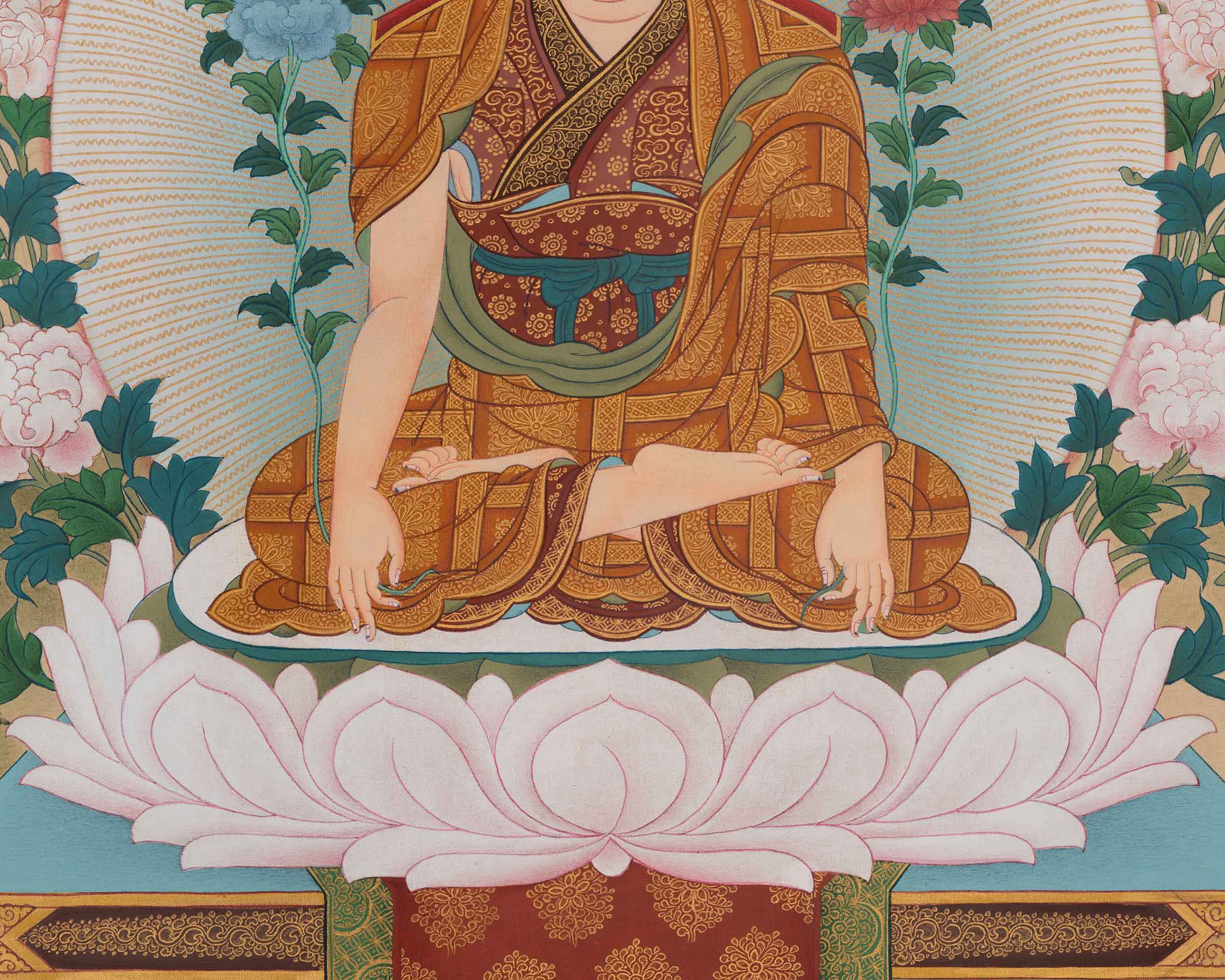 Longchenpa Sacred Thangka | Traditional Nyingma Master Buddhist Artwork