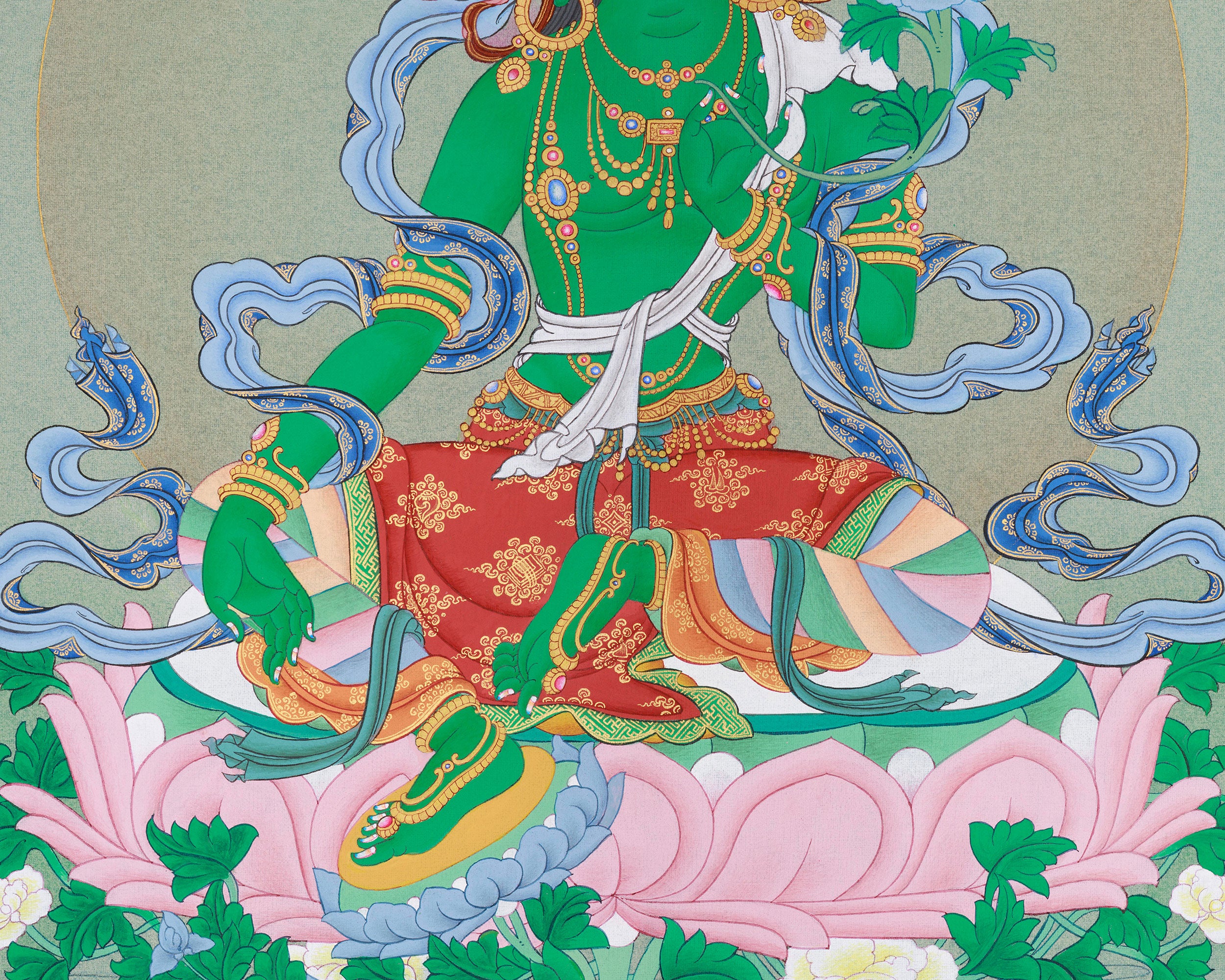 Buddhist Goddess Arya Tara Thangka | The Divine Mother of All Buddhas