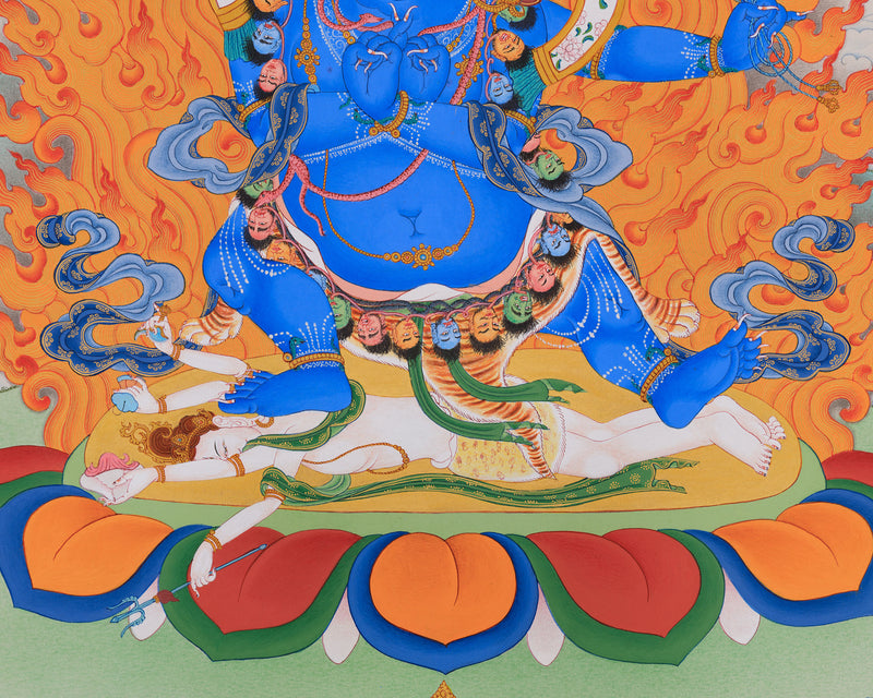 Butadamara Vajrapani Thangka | Wrathful Guardian of Wisdom and Power