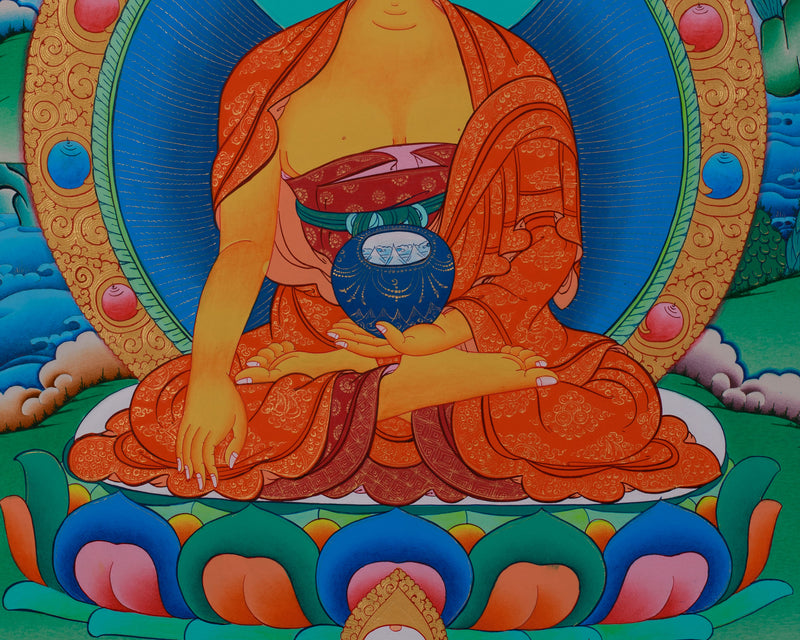 Hand Painted Shakyamuni Buddha Thangka | Tibetan Buddhist Wall Art