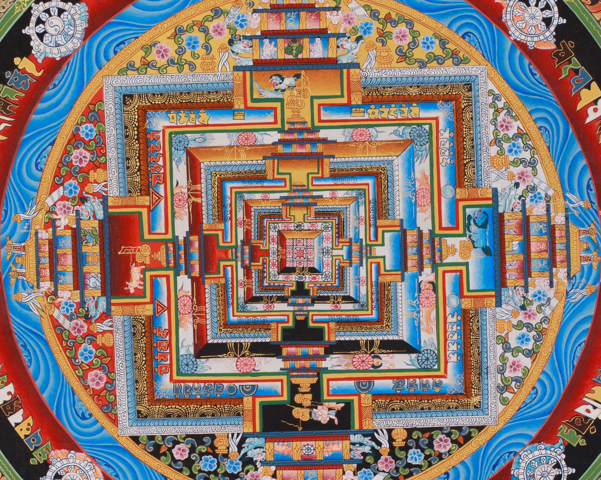 Himalayan Thangka of Kalachakra Mandala | Tibetan Art